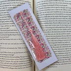 Pink Floral Scalloped Bookmark Makes a Pretty Teacher Appreciation or Birthday Gift for Book Lovers and Readers