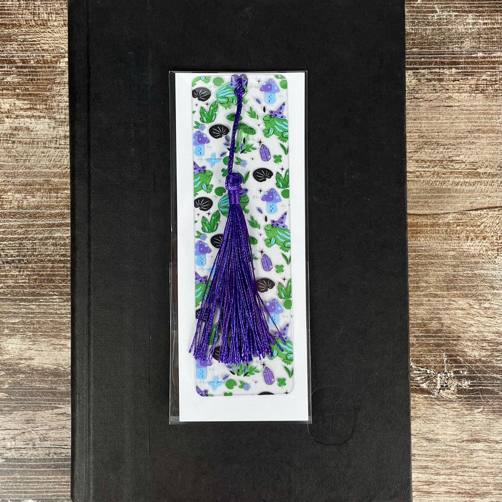 Frog Bookmark Makes a Witchy Halloween Gift or Cottagecore Stocking Stuffer for Frog Lovers and Readers