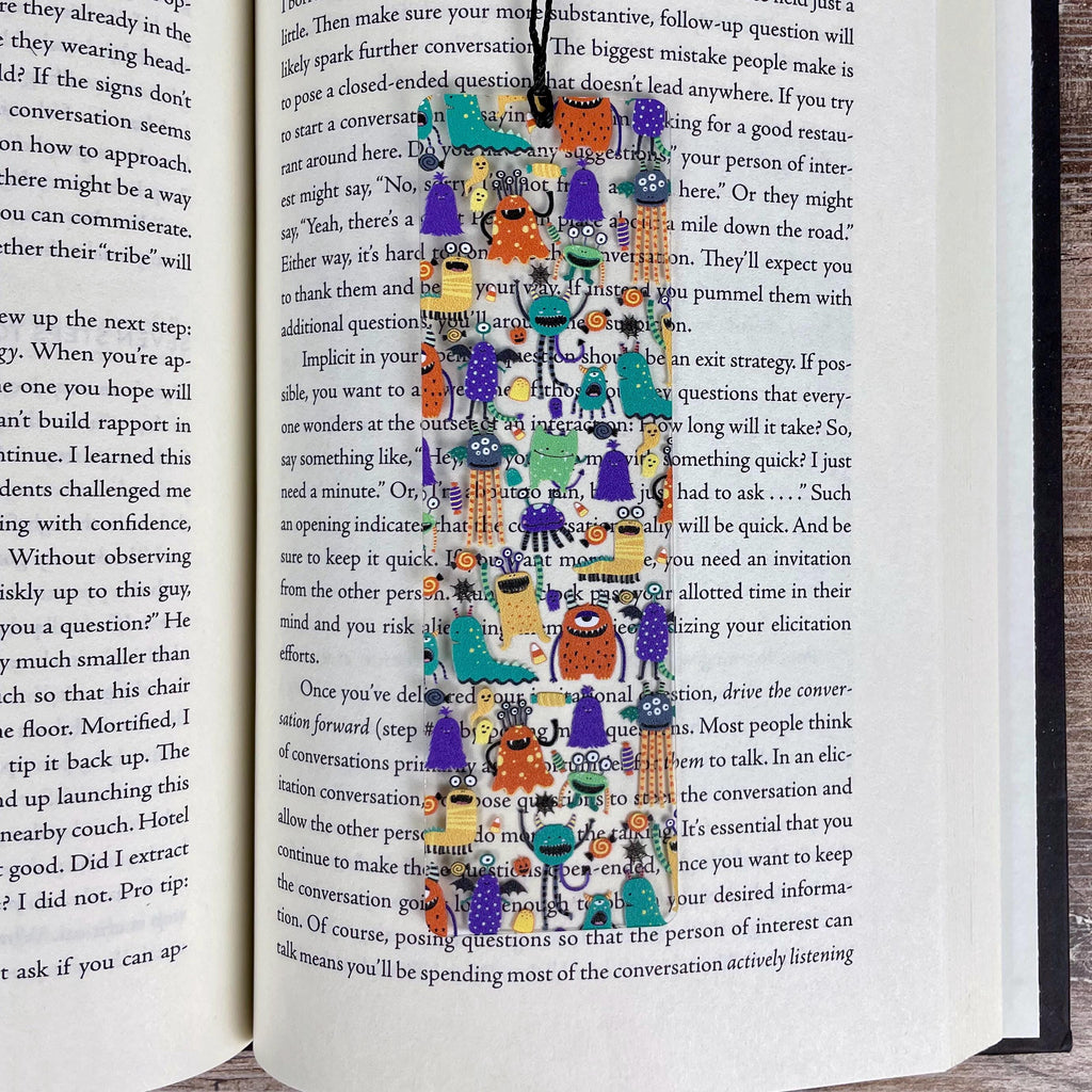 Cute Monster Bookmark Makes a Halloween Gift or Stocking Stuffer for Kids, Young Readers and Book Lovers