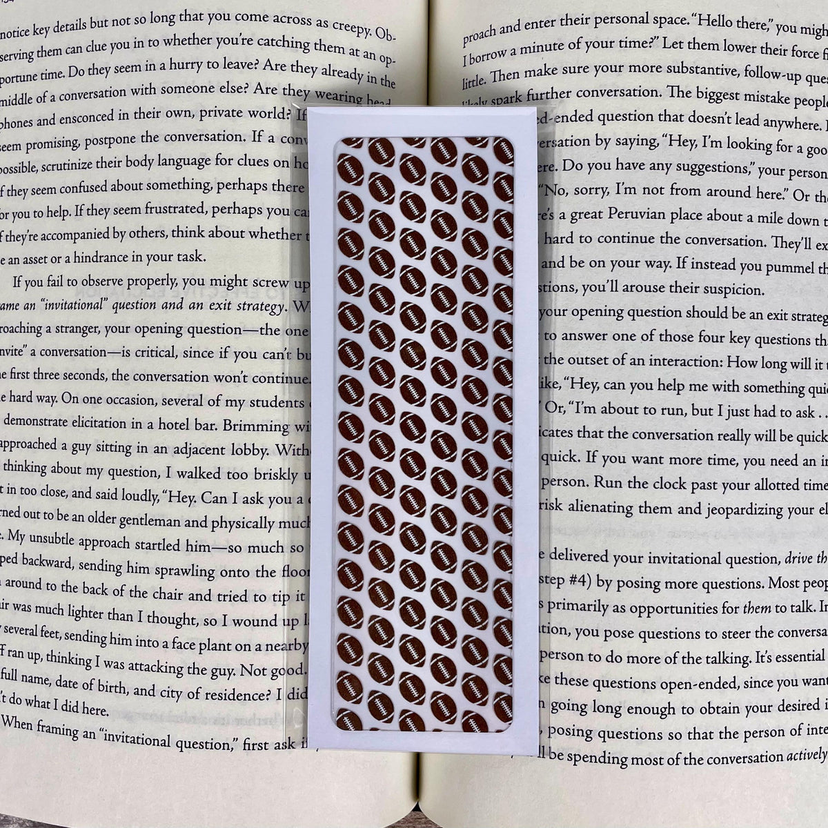 Football Bookmark for Sports Fans and Readers, Game Day Stocking Stuffer or End of Season Team Gift for Players and Coaches