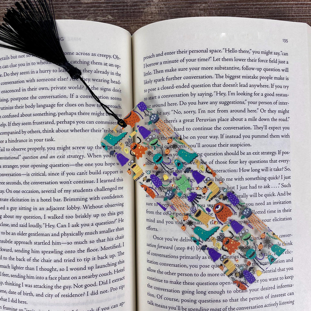 Cute Monster Bookmark Makes a Halloween Gift or Stocking Stuffer for Kids, Young Readers and Book Lovers