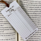 Personalized Reading Log Bookmark: Book Lover Gift