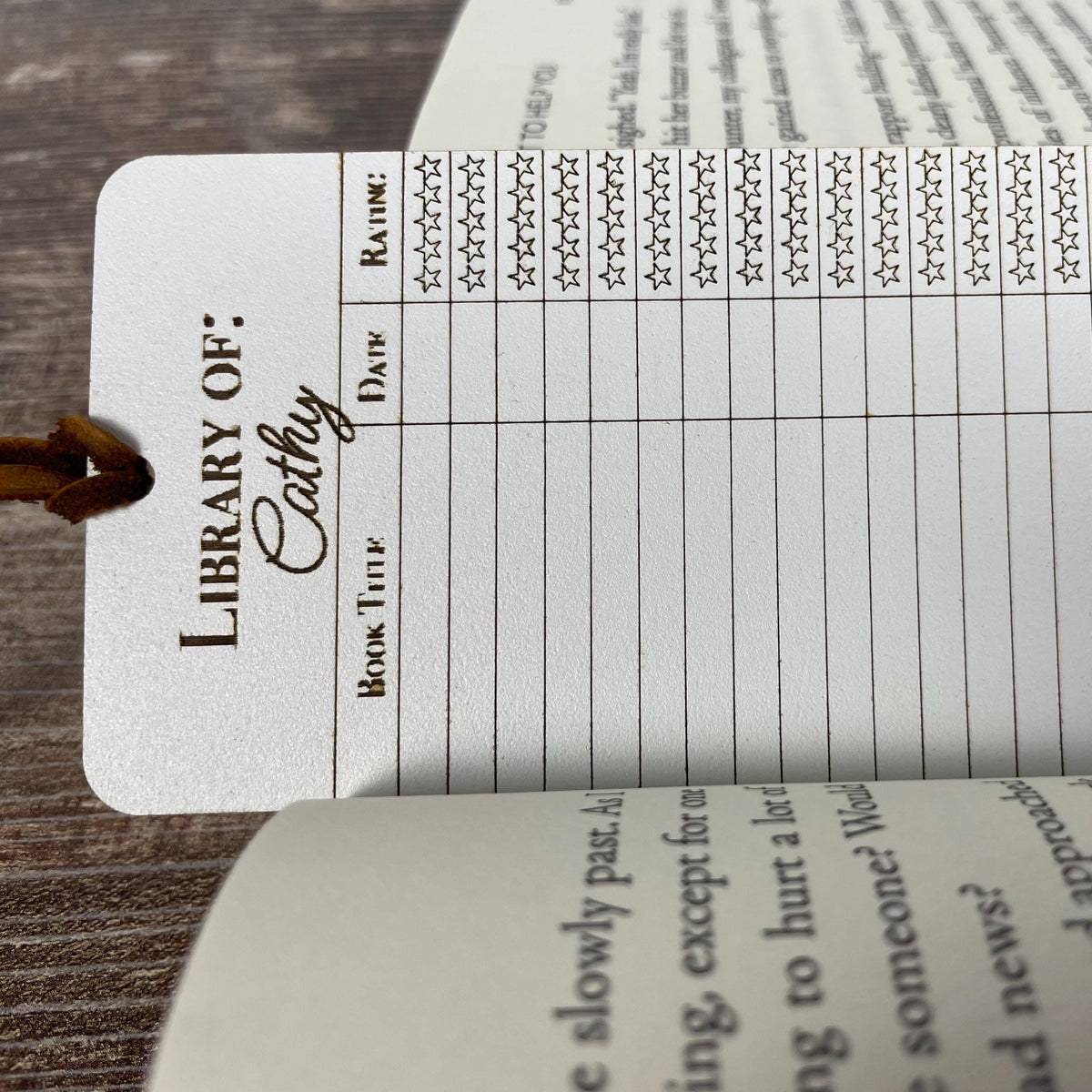 Personalized Reading Log Bookmark: Book Lover Gift