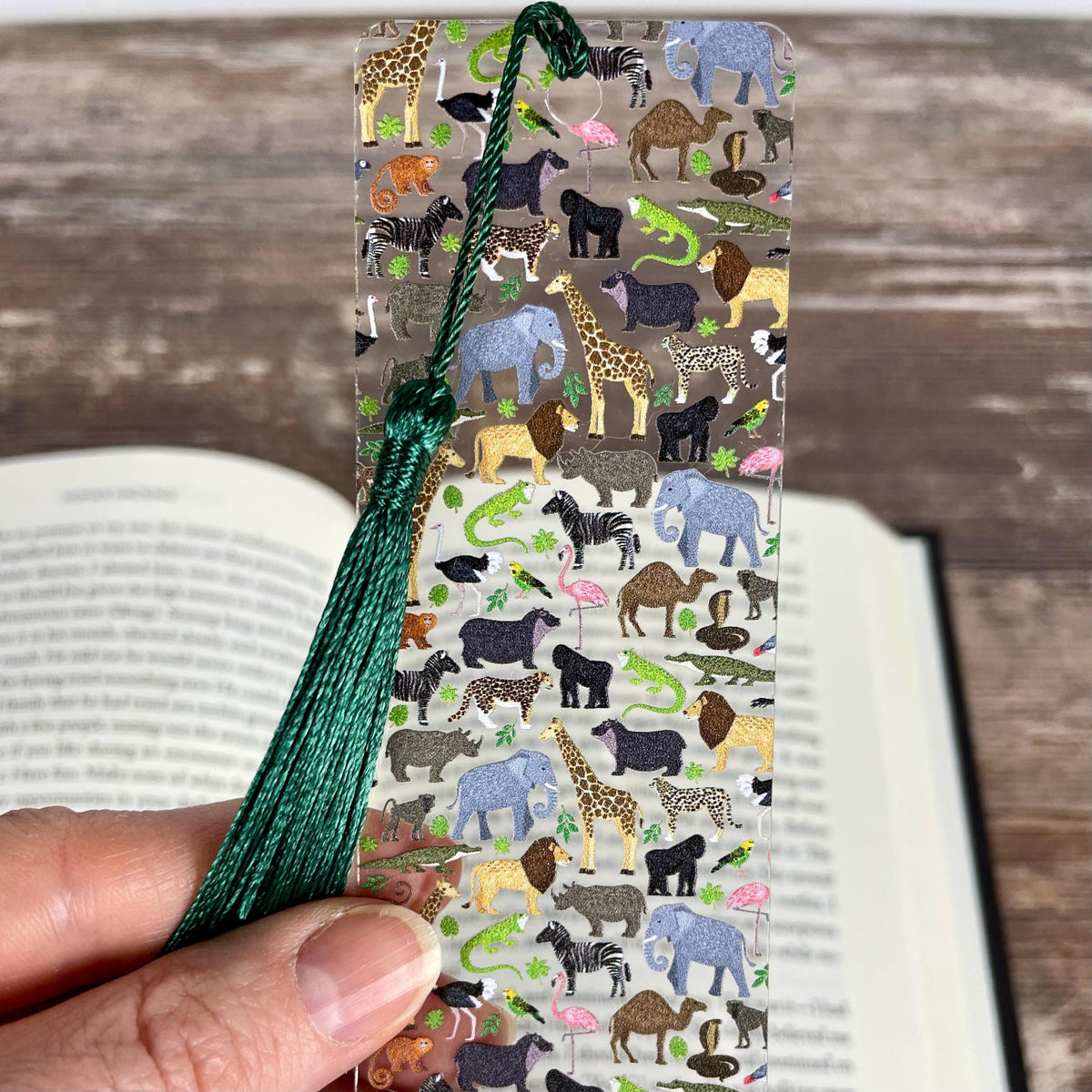 Safari Animal Bookmark Makes a Teacher Gift or Classroom Prize for Young Readers, Book Lovers and Zoo or Wildlife Fans