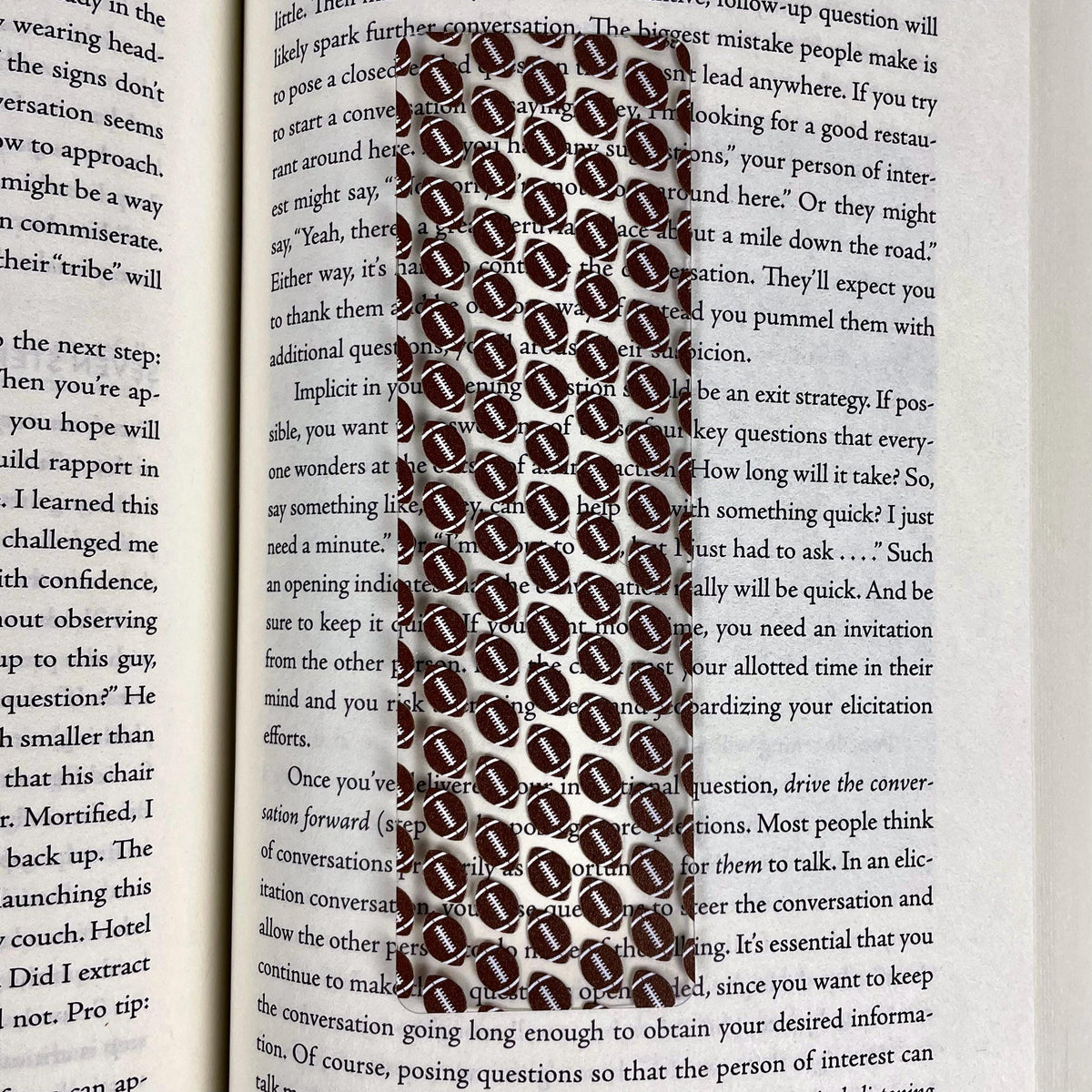 Football Bookmark for Sports Fans and Readers, Game Day Stocking Stuffer or End of Season Team Gift for Players and Coaches