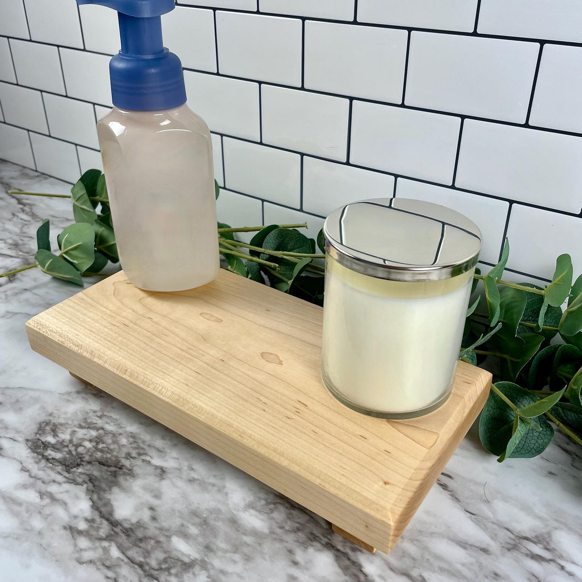 Wood Riser Stand – Walnut, Maple, or Cherry | Sink Organizer, Candle Tray, Plant Stand, Centerpiece Riser, Rustic Home Decor