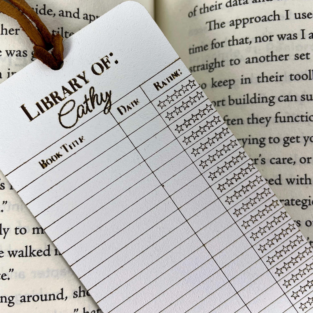 Personalized Reading Log Bookmark: Book Lover Gift