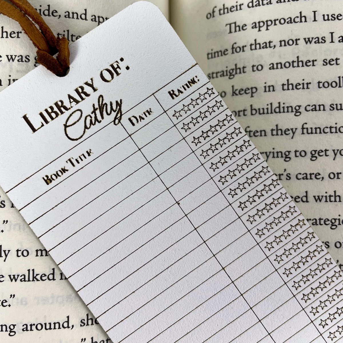 Personalized Reading Log Bookmark: Book Lover Gift