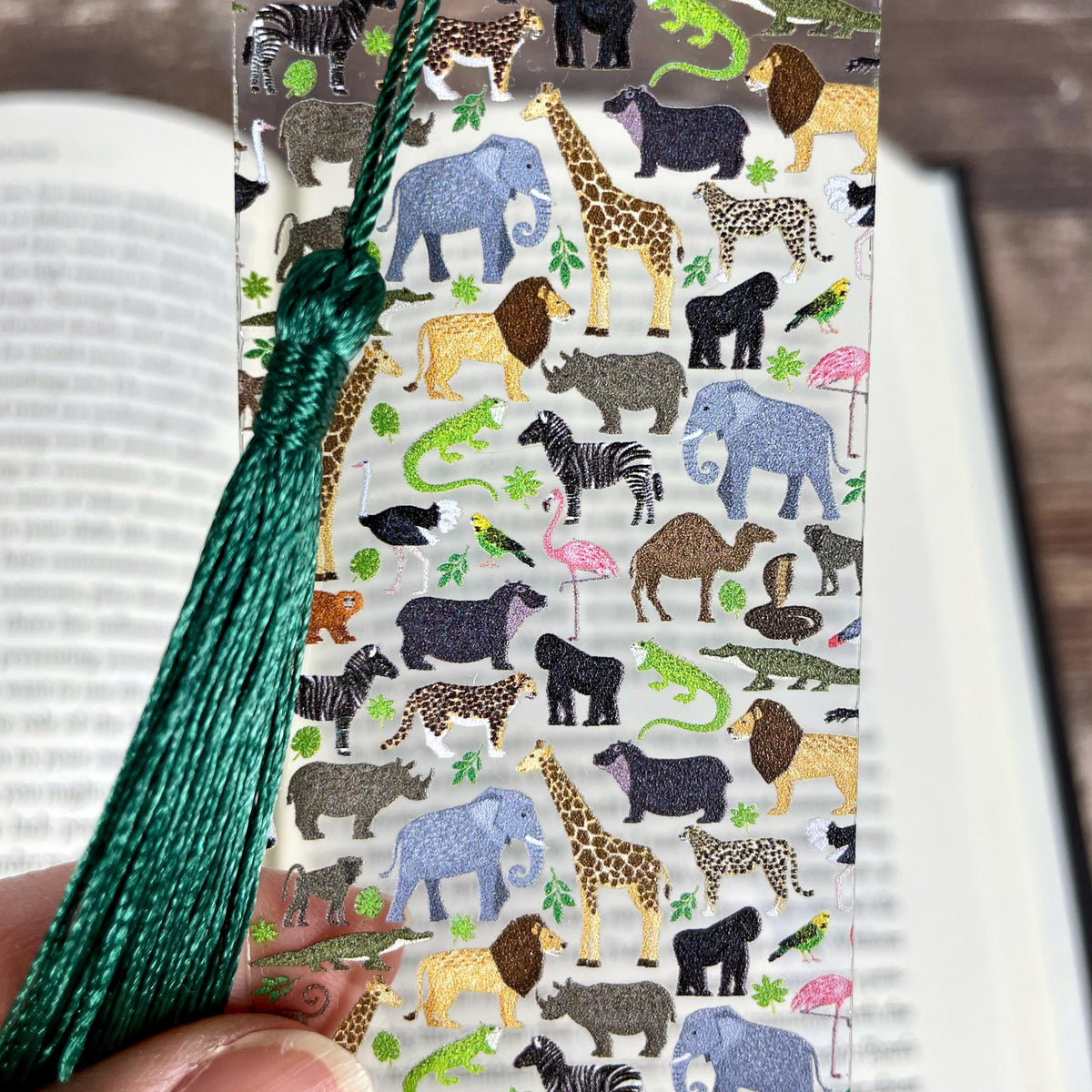 Safari Animal Bookmark Makes a Teacher Gift or Classroom Prize for Young Readers, Book Lovers and Zoo or Wildlife Fans