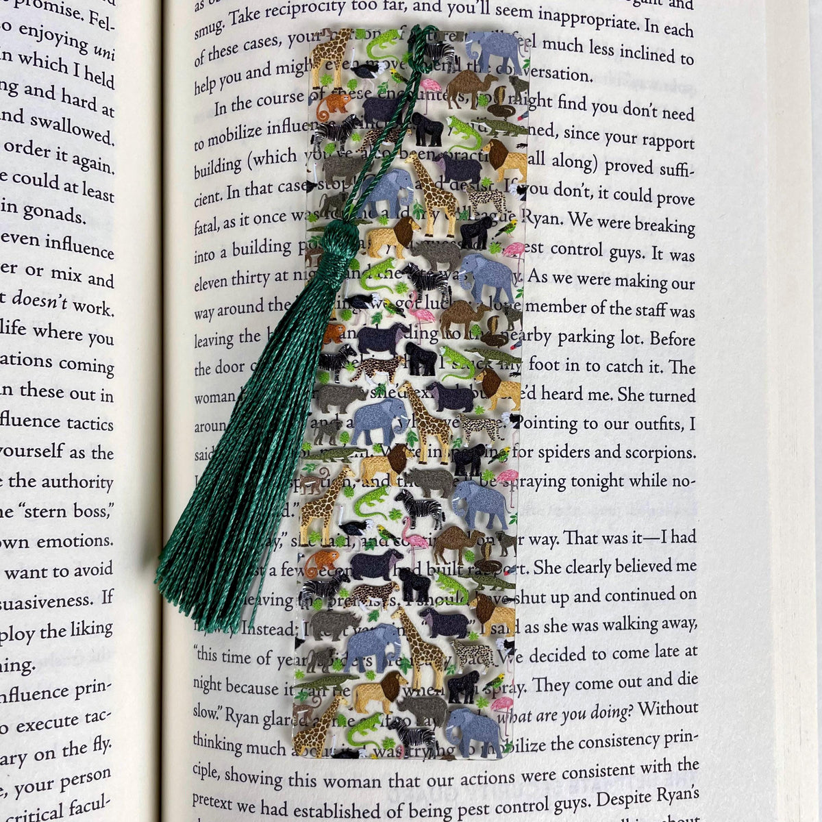 Safari Animal Bookmark Makes a Teacher Gift or Classroom Prize for Young Readers, Book Lovers and Zoo or Wildlife Fans