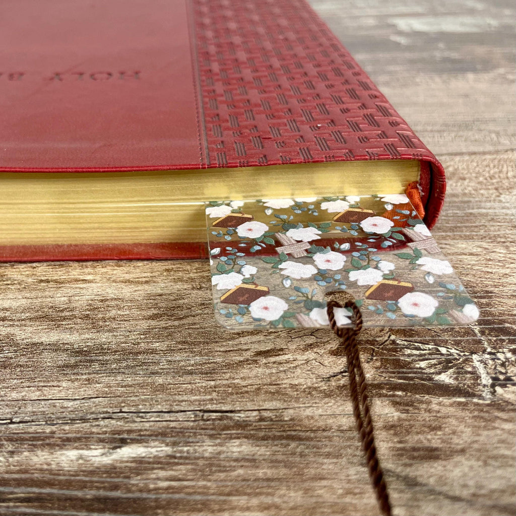 Floral Christian Bookmark for Women, Meaningful Bible Study Gift or Religious Stocking Stuffer for Readers of Faith