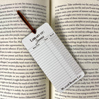 Personalized Reading Log Bookmark: Book Lover Gift