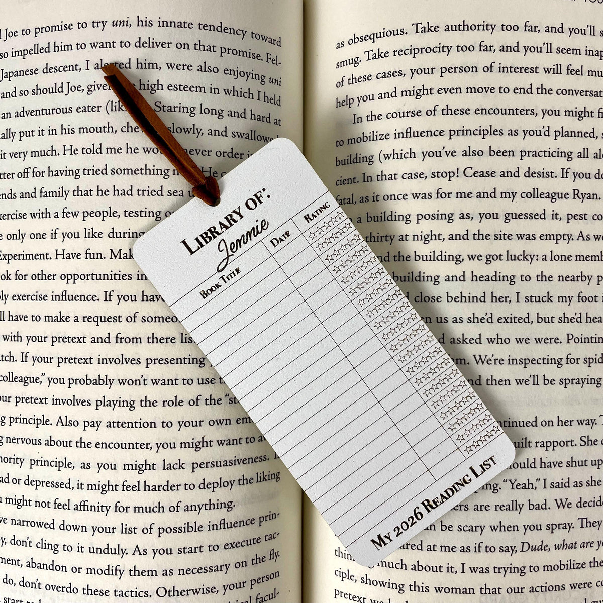 Personalized Reading Log Bookmark: Book Lover Gift
