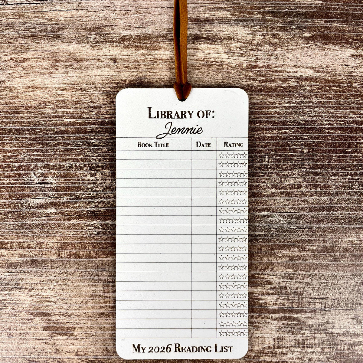 Personalized Reading Log Bookmark: Book Lover Gift