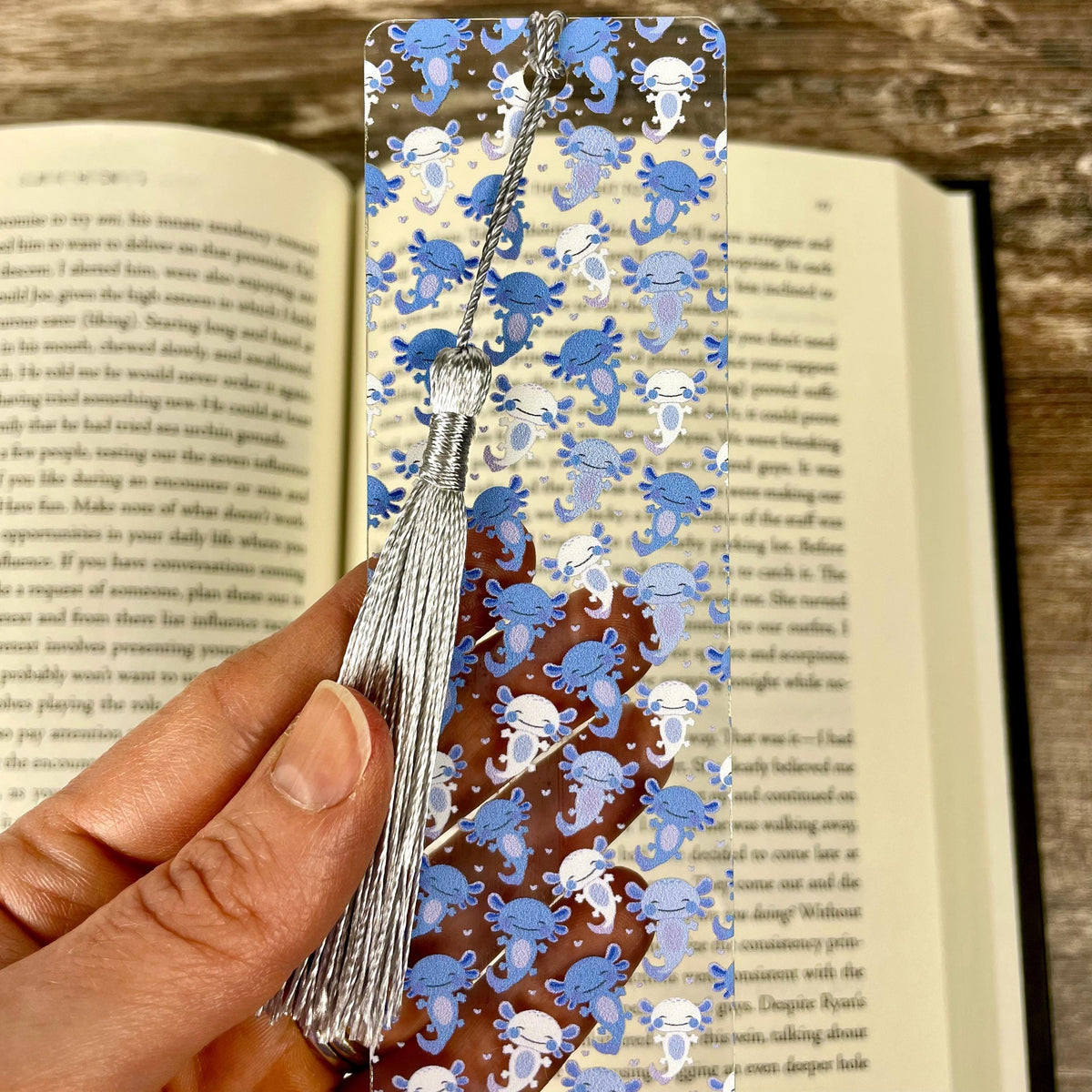 Blue Axolotl Bookmark Makes a Cute Teacher Gift or Kawaii Stocking Stuffer for Axolotl Lovers and Young Readers