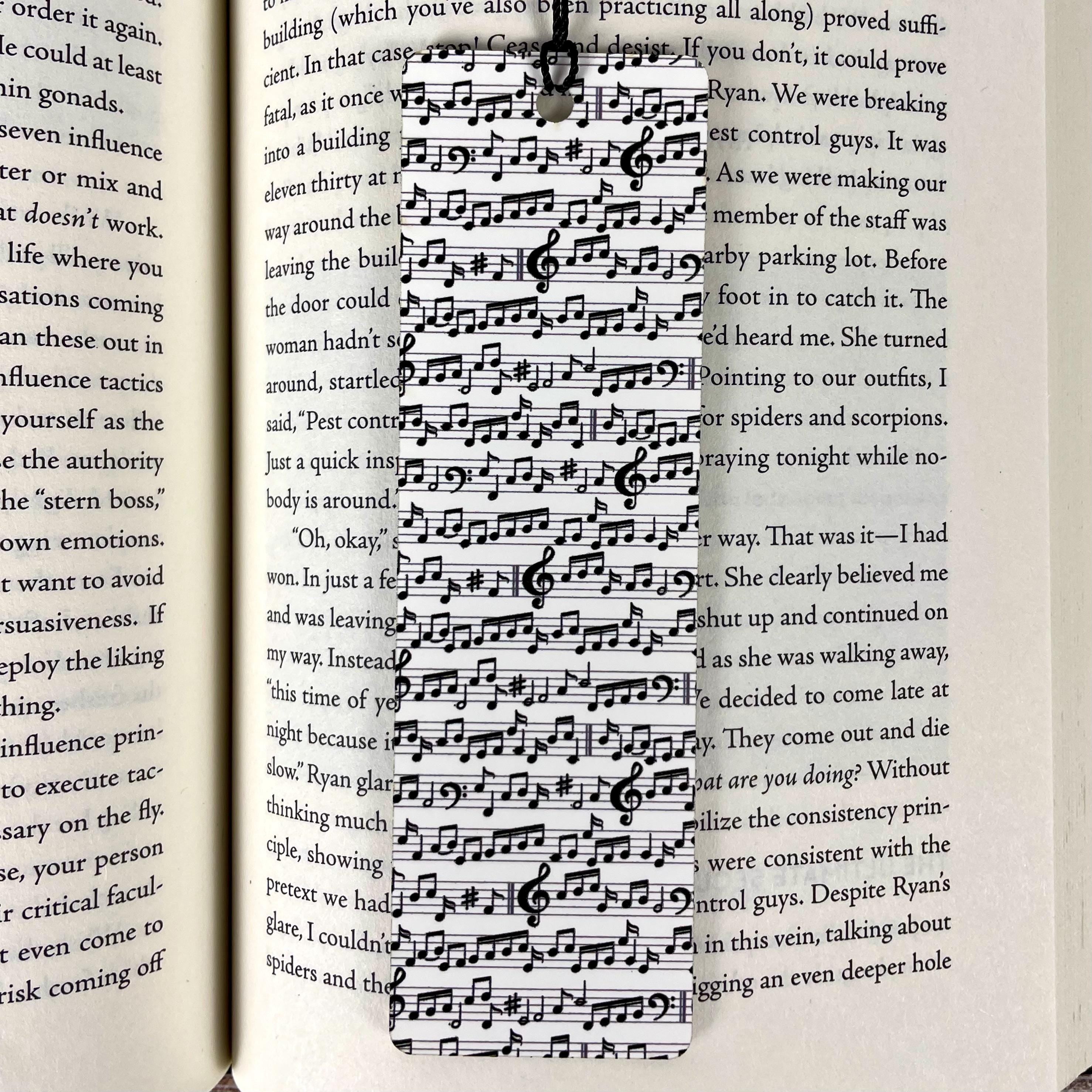 Music Notes Bookmark for Music Teachers and Students, Piano Recital Gift or End of Year Gift for Choir and Band Members