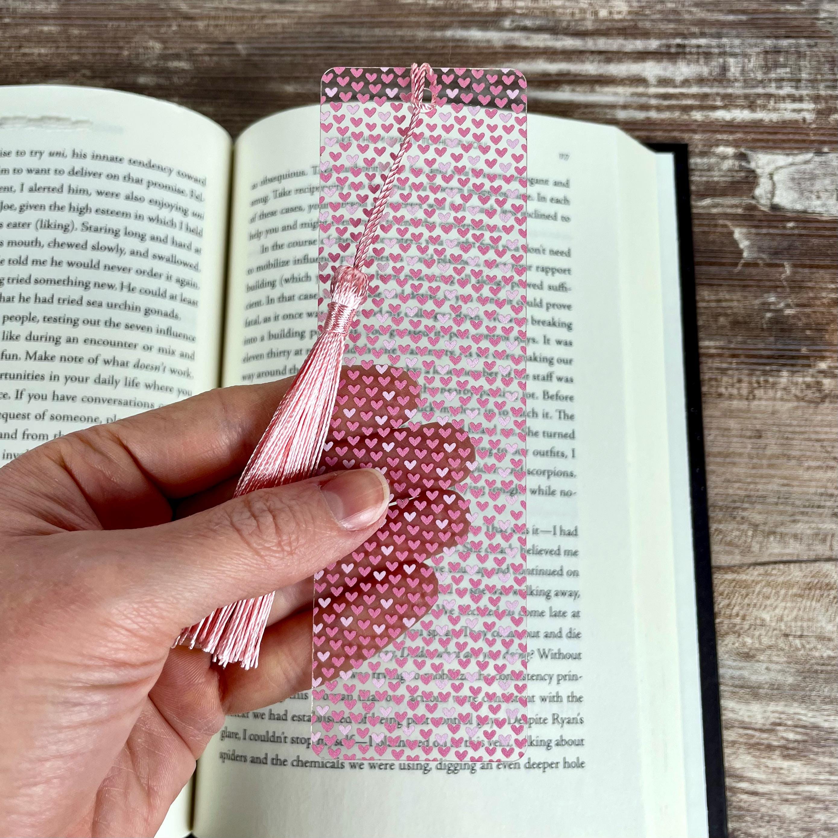 Pink Heart Bookmark Makes a Valentine Gift or Bookish Birthday Gift for Romance Readers and Book Lovers