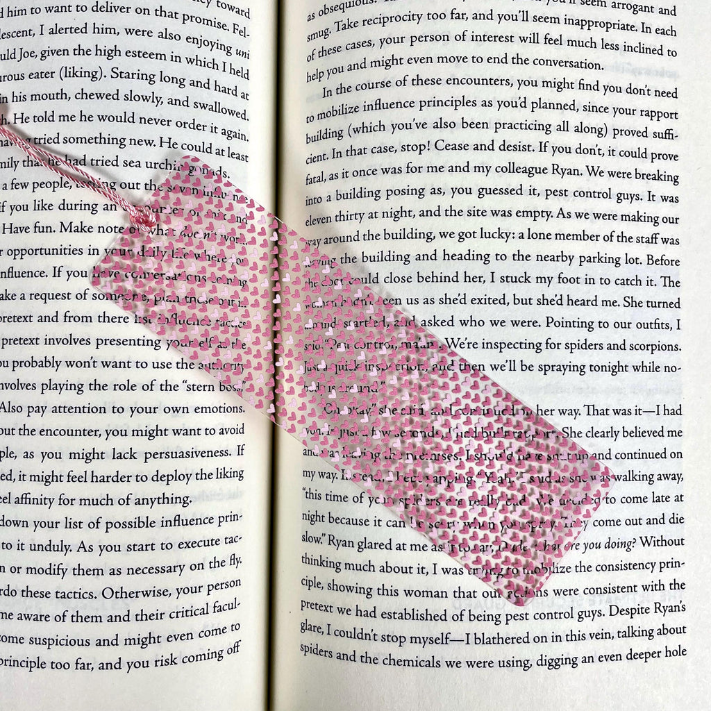 Pink Heart Bookmark Makes a Valentine Gift or Bookish Birthday Gift for Romance Readers and Book Lovers