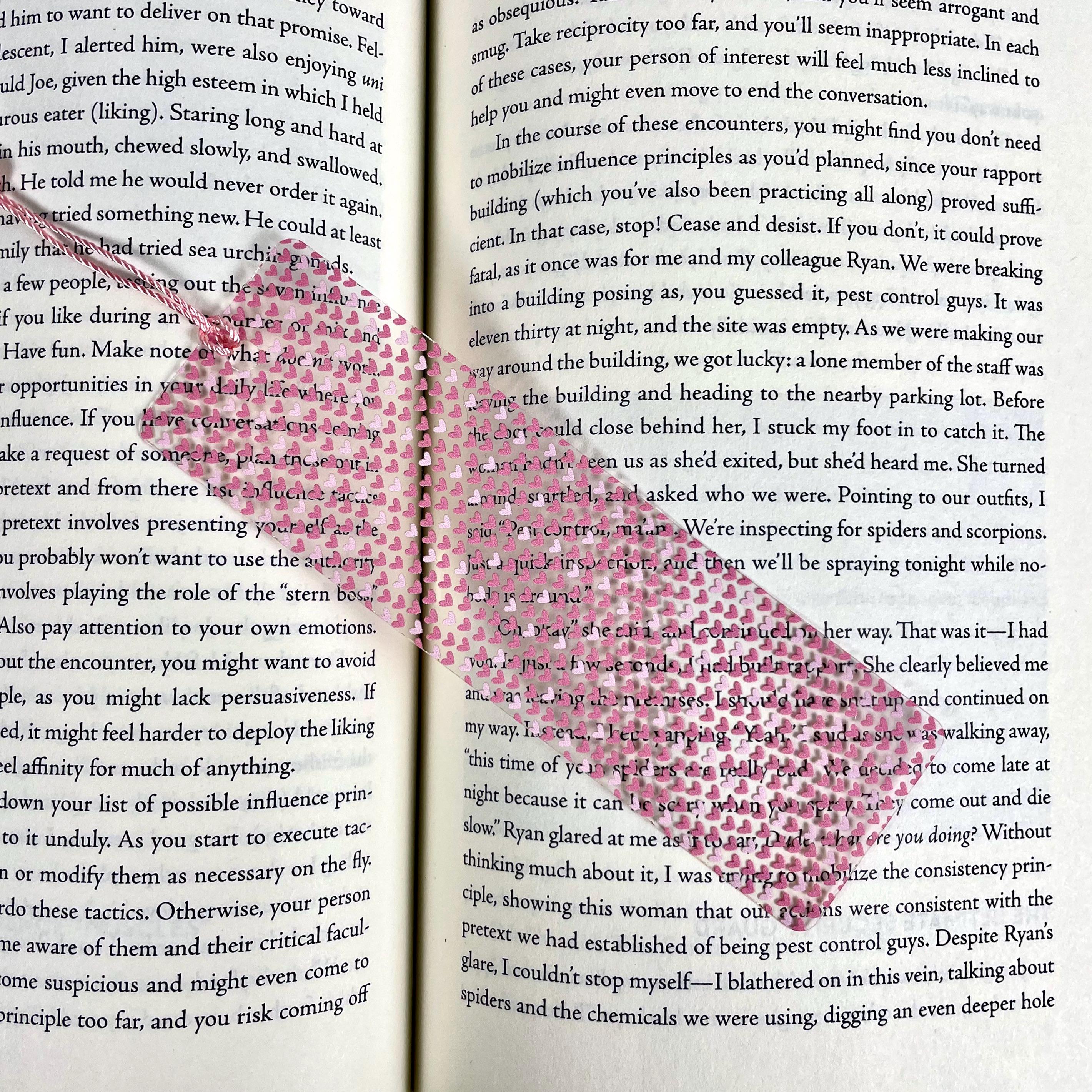 Pink Heart Bookmark Makes a Valentine Gift or Bookish Birthday Gift for Romance Readers and Book Lovers