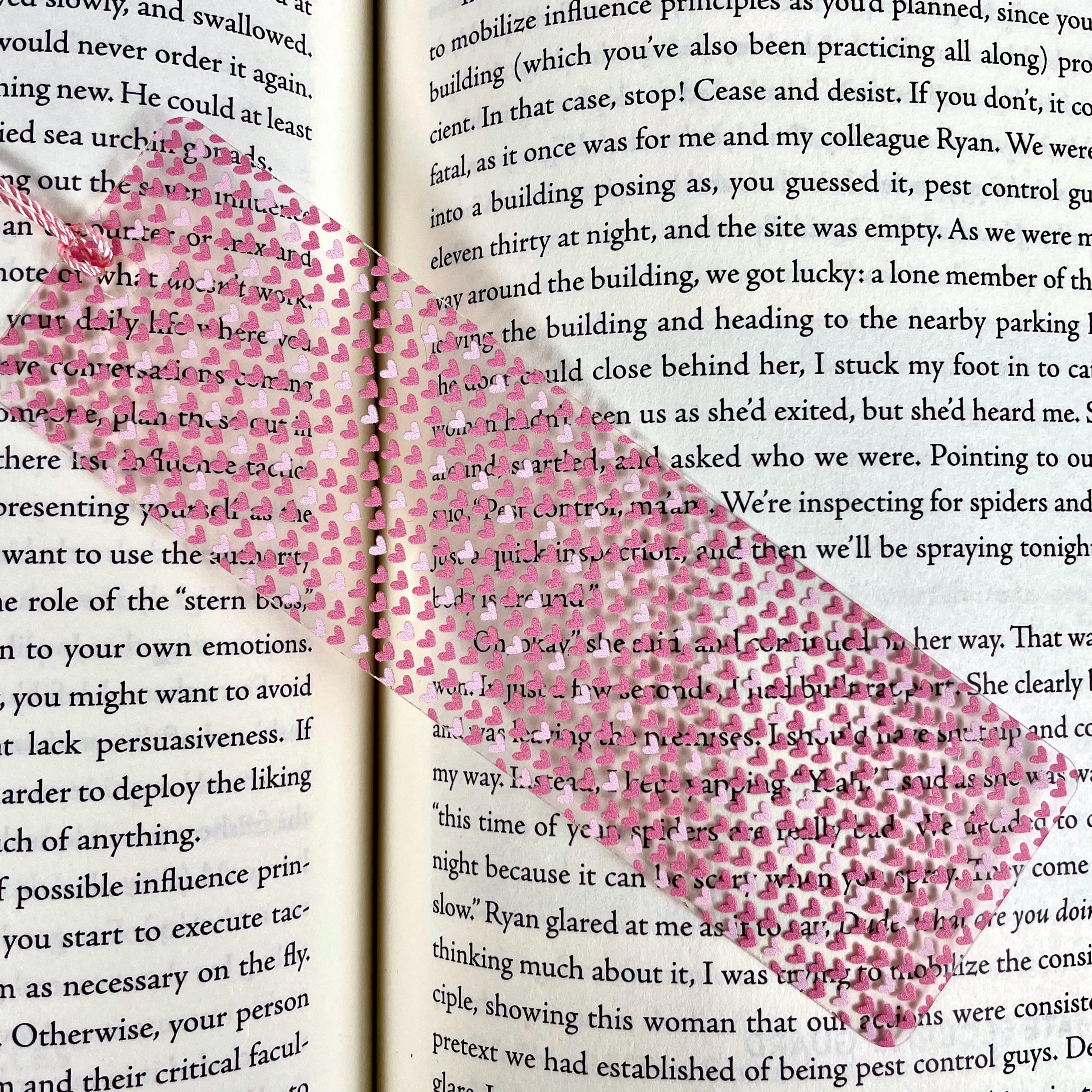 Pink Heart Bookmark Makes a Valentine Gift or Bookish Birthday Gift for Romance Readers and Book Lovers