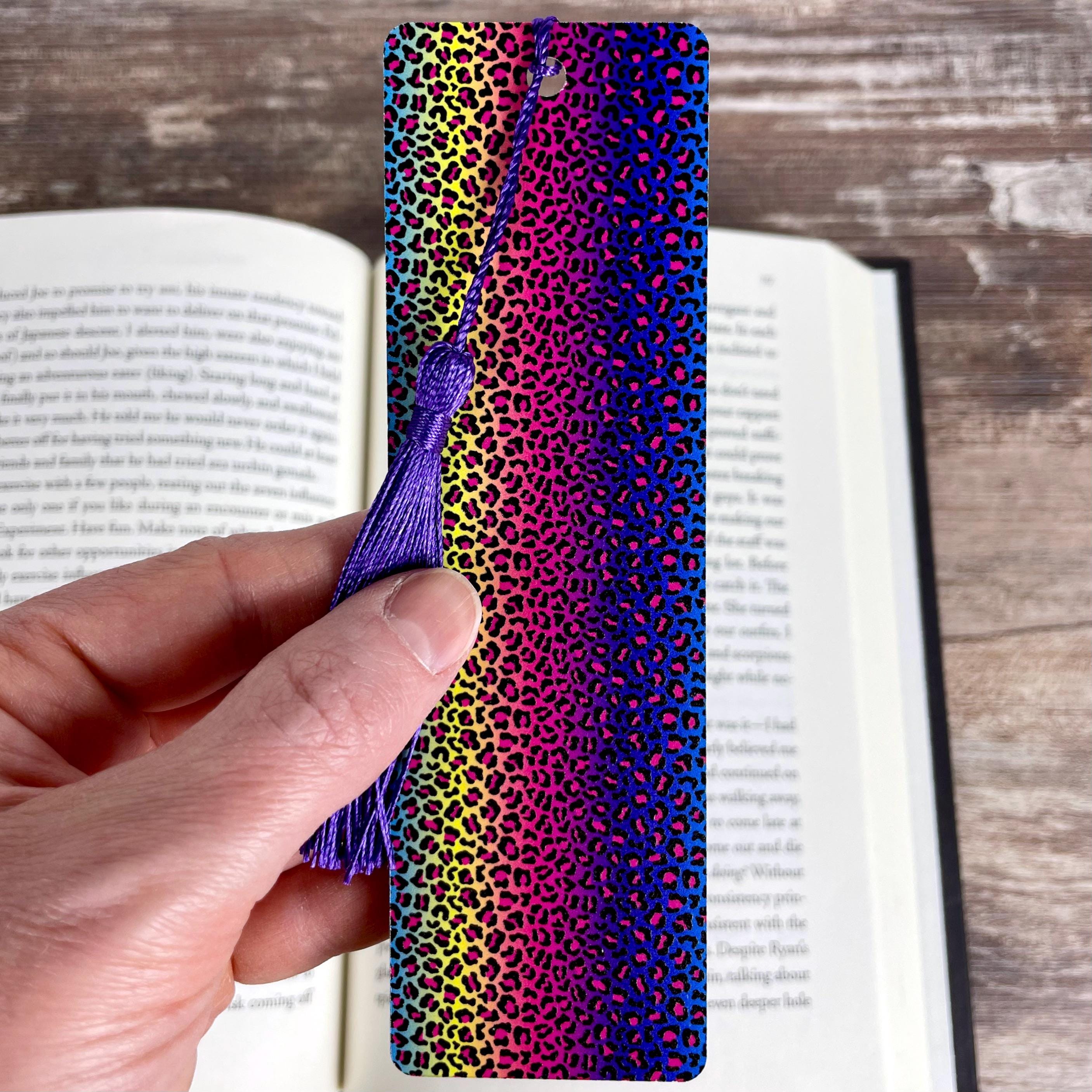 Rainbow Leopard Print Bookmark | Book Lover Gift | Colorful Bookmark | Teacher Gift | Animal Print Bookmark