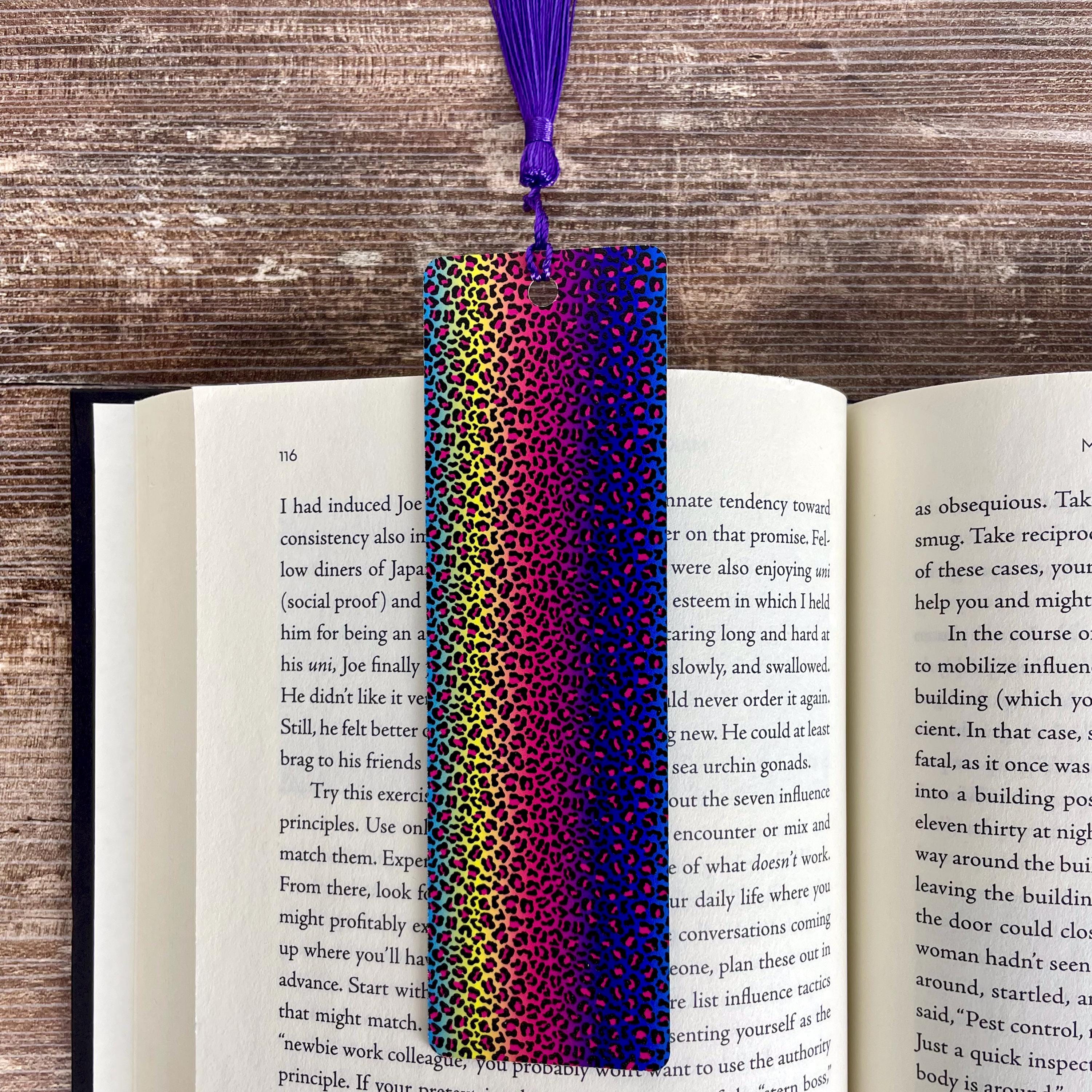 Rainbow Leopard Print Bookmark | Book Lover Gift | Colorful Bookmark | Teacher Gift | Animal Print Bookmark