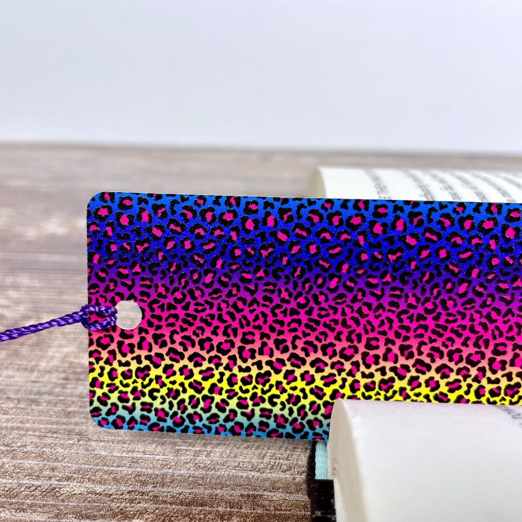 Rainbow Leopard Print Bookmark | Book Lover Gift | Colorful Bookmark | Teacher Gift | Animal Print Bookmark