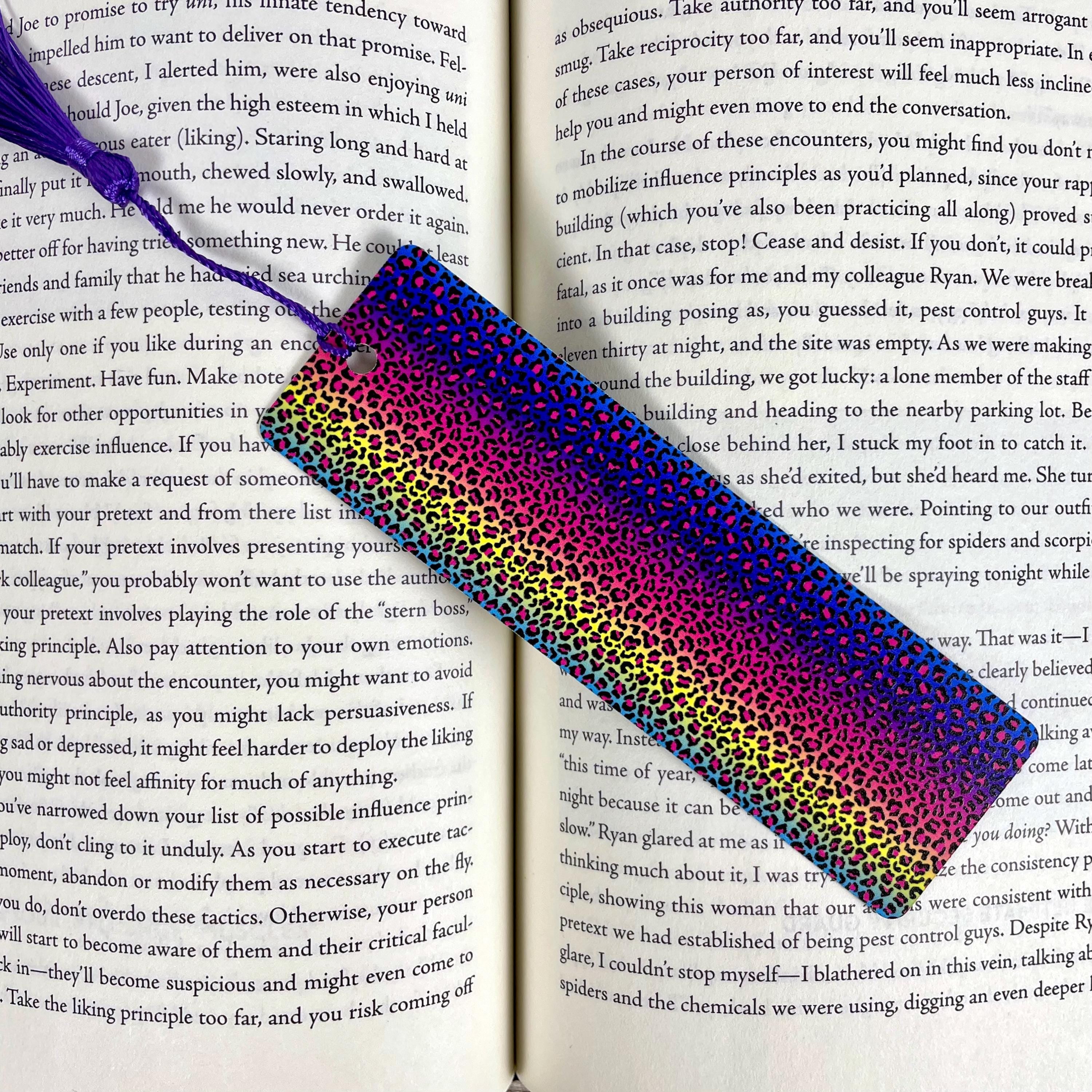 Rainbow Leopard Print Bookmark | Book Lover Gift | Colorful Bookmark | Teacher Gift | Animal Print Bookmark