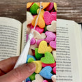 Candy Heart Bookmark Makes a Valentine’s Day Gift for Book Lovers or a Cute Teacher Gift for Students and Young Readers