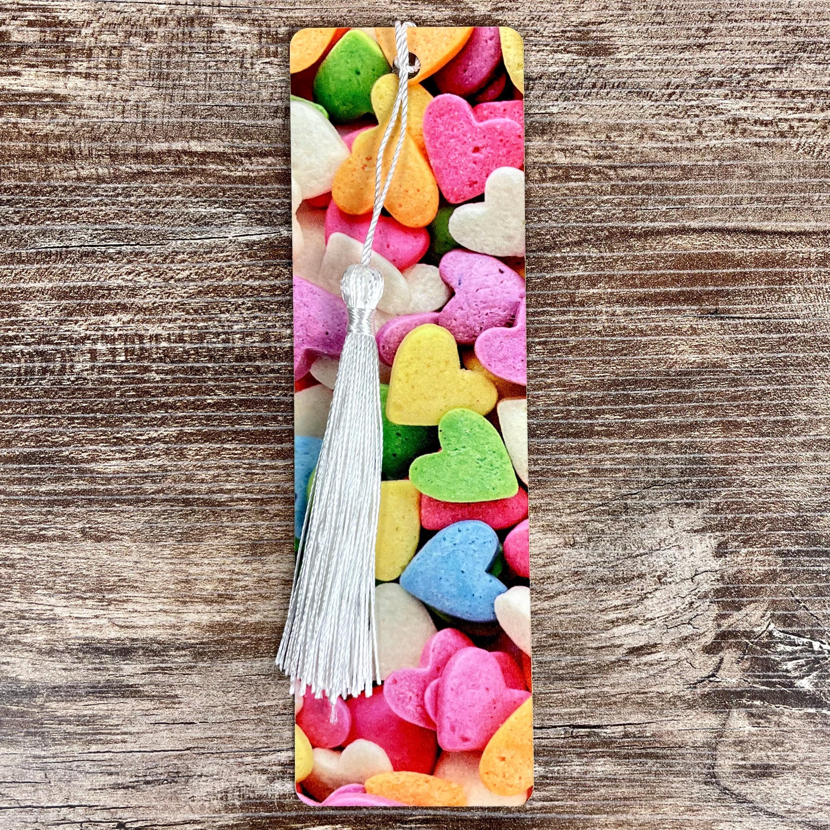 Candy Heart Bookmark Makes a Valentine’s Day Gift for Book Lovers or a Cute Teacher Gift for Students and Young Readers