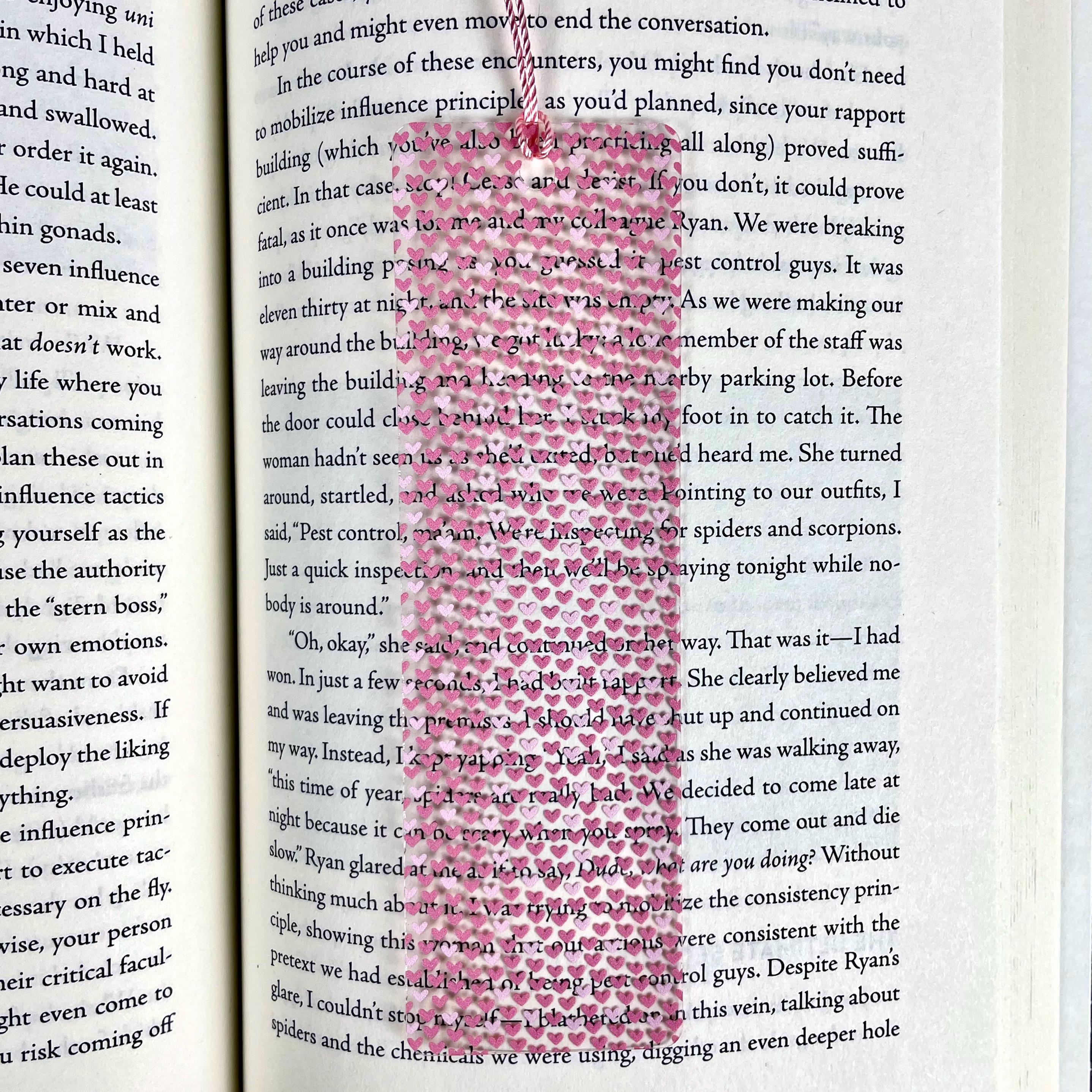 Pink Heart Bookmark Makes a Valentine Gift or Bookish Birthday Gift for Romance Readers and Book Lovers