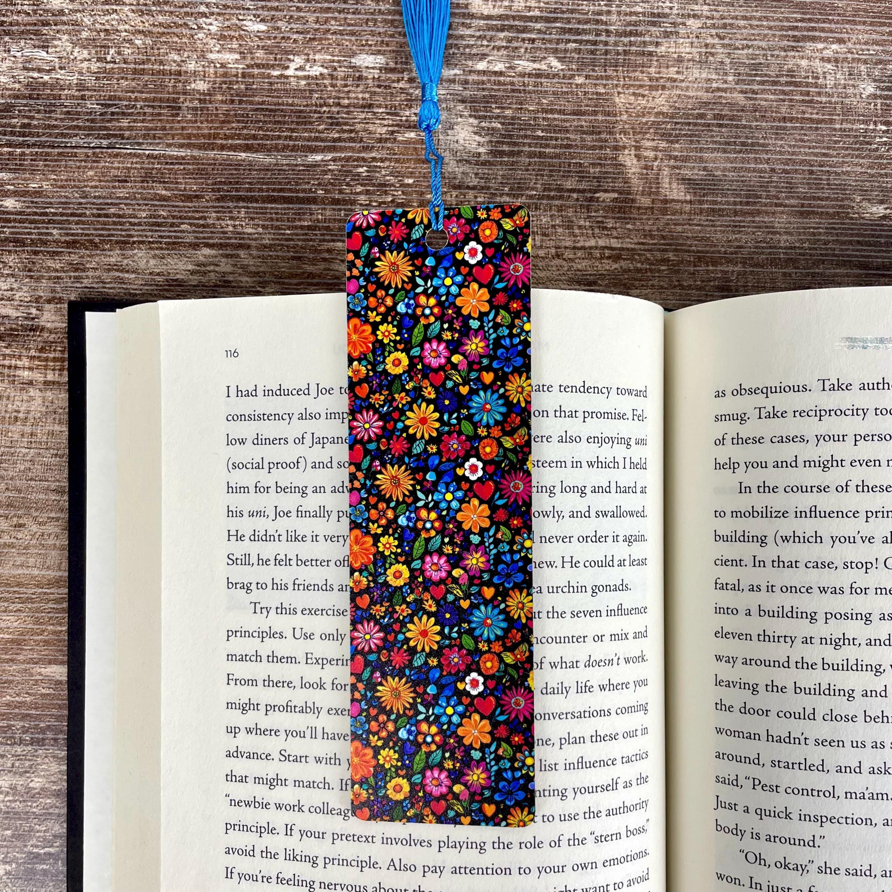 Retro Floral Bookmark Makes a Colorful Teacher Gift or Bookish Birthday Gift for Flower Lovers and Readers