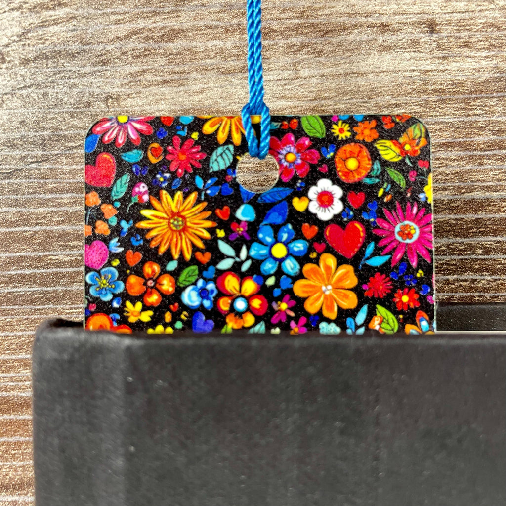 Retro Floral Bookmark Makes a Colorful Teacher Gift or Bookish Birthday Gift for Flower Lovers and Readers