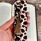 Brown Cow Print Bookmark Makes a Western Teacher Gift or Stocking Stuffer for Country Girls and Book Lovers