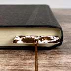 Brown Cow Print Bookmark Makes a Western Teacher Gift or Stocking Stuffer for Country Girls and Book Lovers