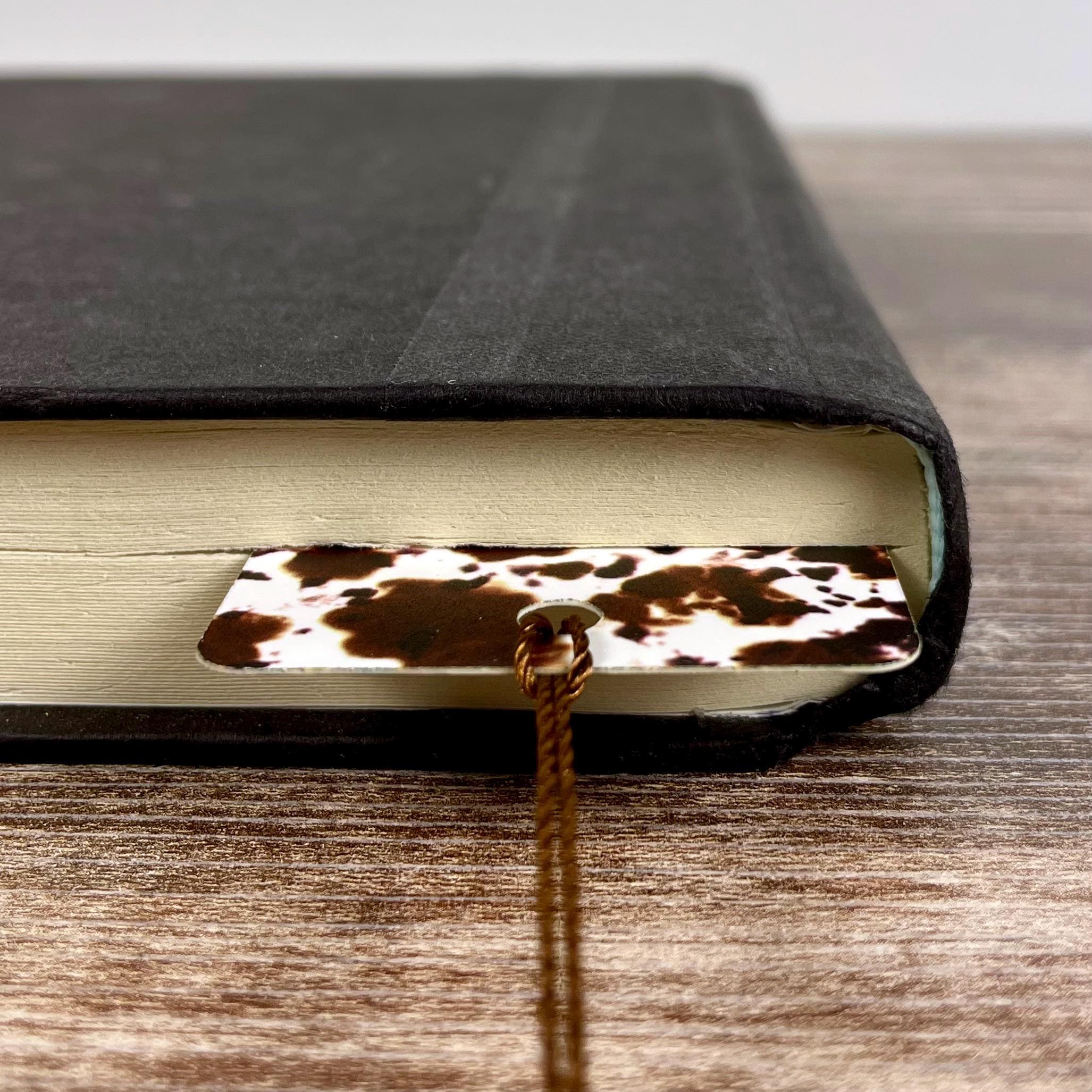 Brown Cow Print Bookmark Makes a Western Teacher Gift or Stocking Stuffer for Country Girls and Book Lovers