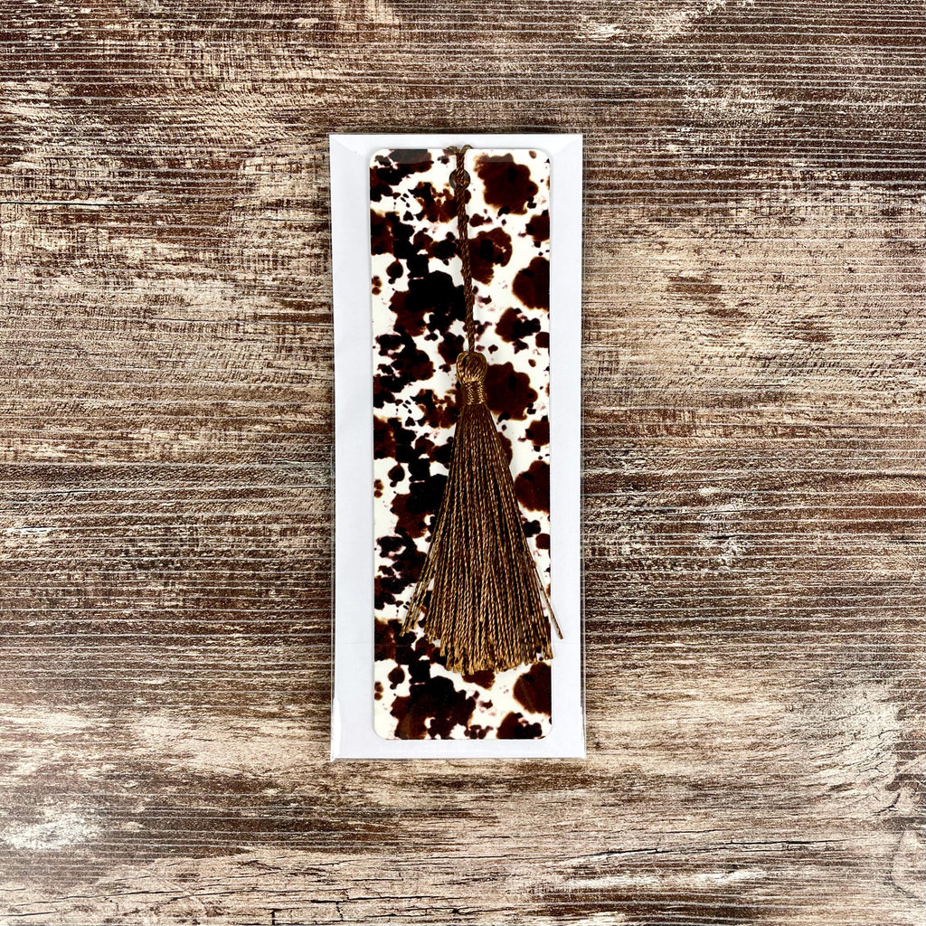 Brown Cow Print Bookmark Makes a Western Teacher Gift or Stocking Stuffer for Country Girls and Book Lovers