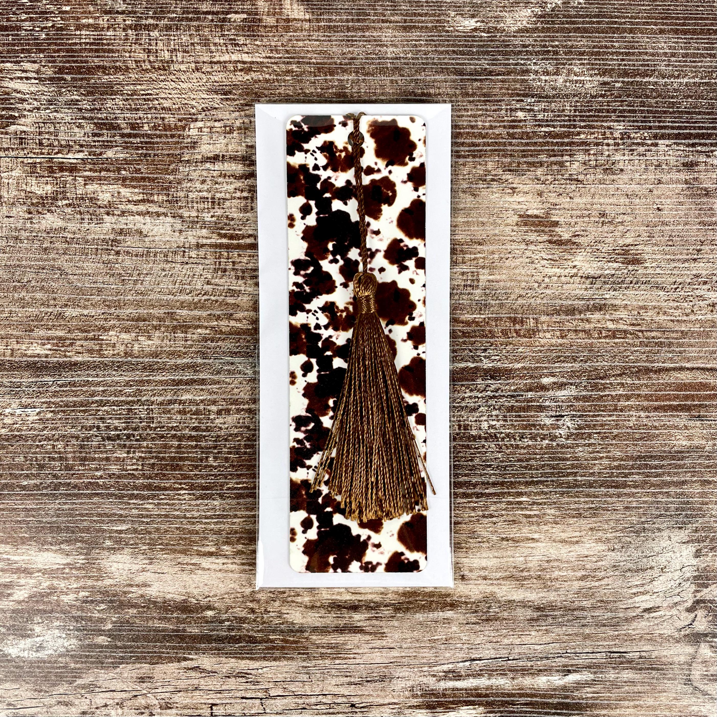 Brown Cow Print Bookmark Makes a Western Teacher Gift or Stocking Stuffer for Country Girls and Book Lovers