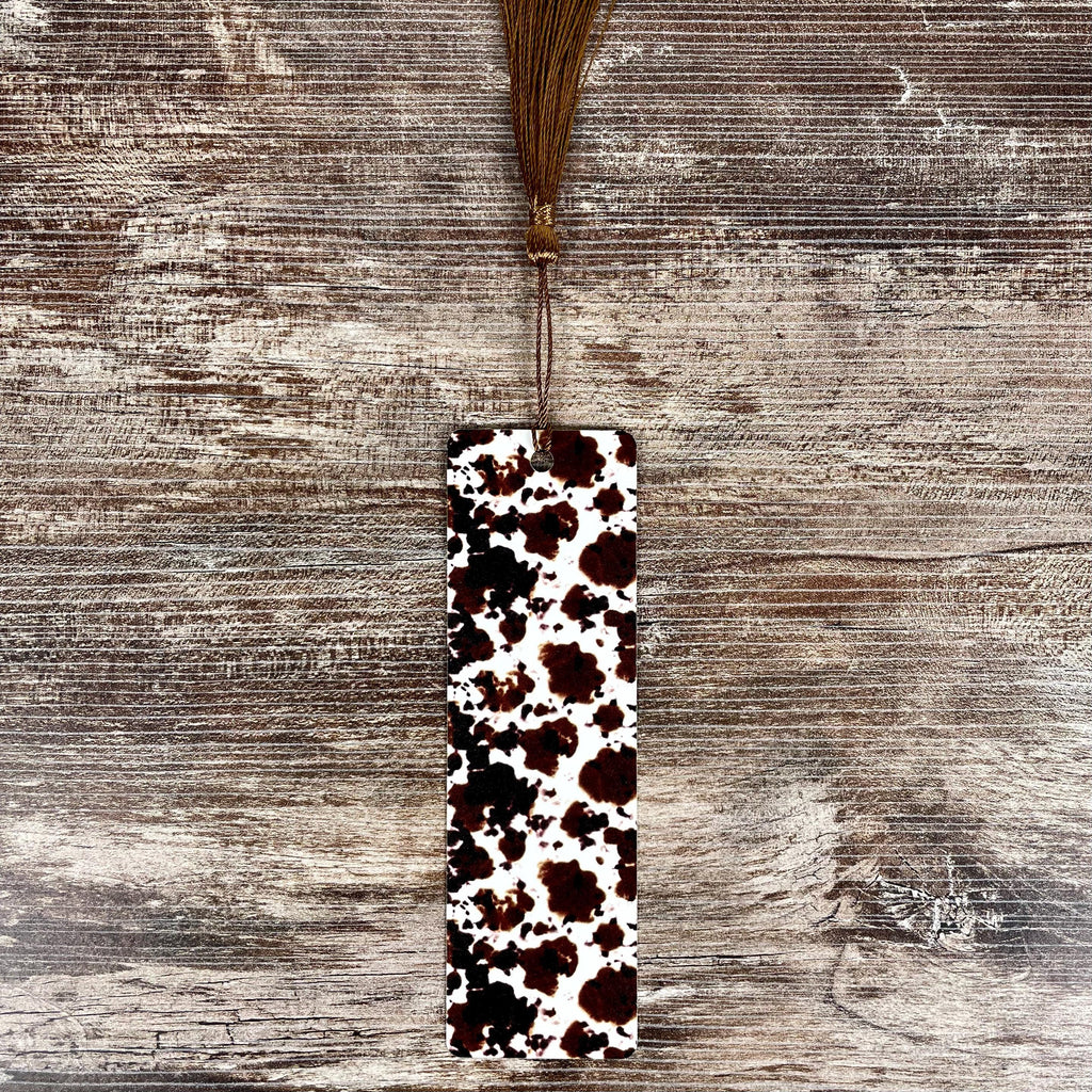 Brown Cow Print Bookmark Makes a Western Teacher Gift or Stocking Stuffer for Country Girls and Book Lovers