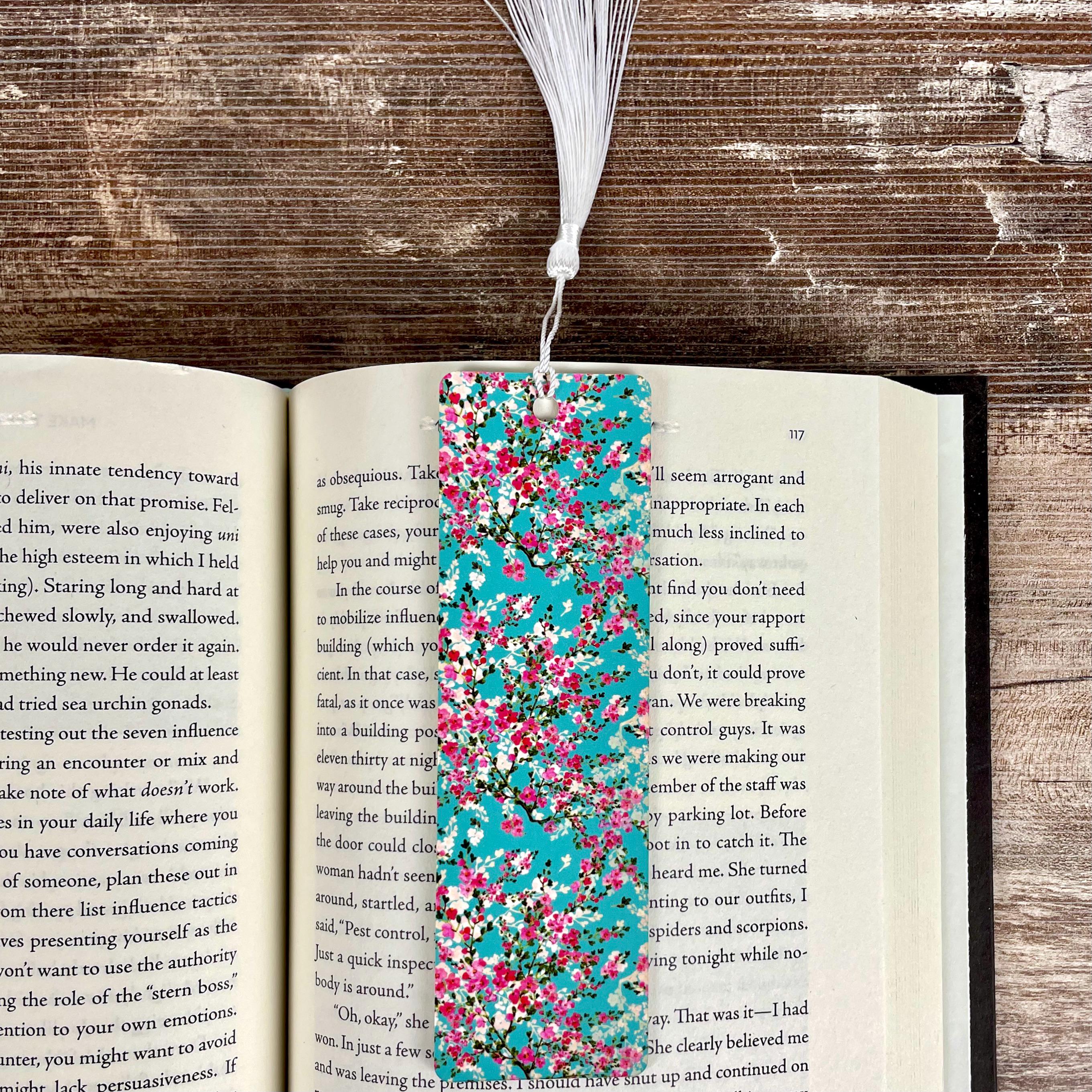 Cherry Blossom Bookmark for Teacher Appreciation Gift, Floral Book Accessory or Birthday Gift for Book Lovers and Readers