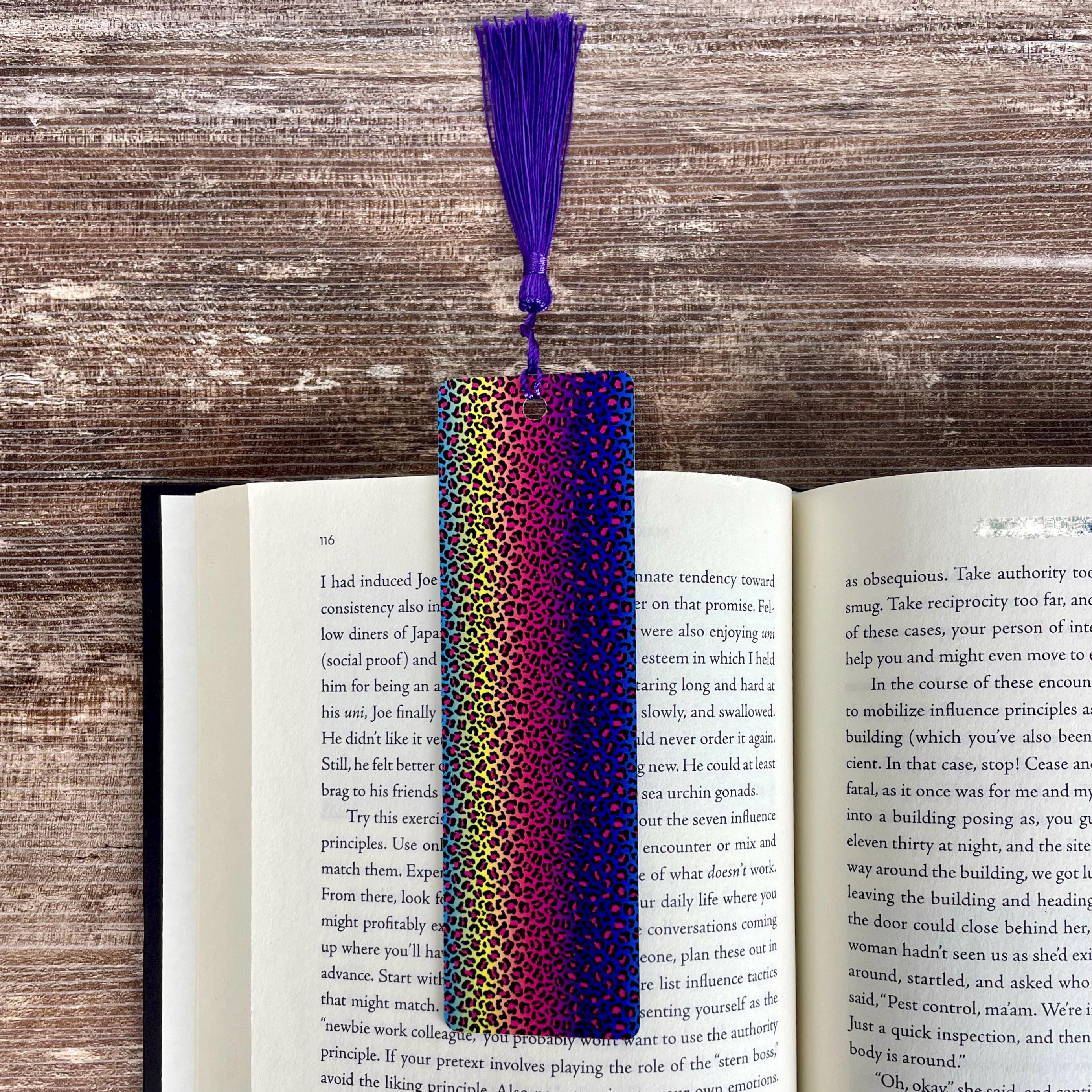 Rainbow Leopard Print Bookmark | Book Lover Gift | Colorful Bookmark | Teacher Gift | Animal Print Bookmark