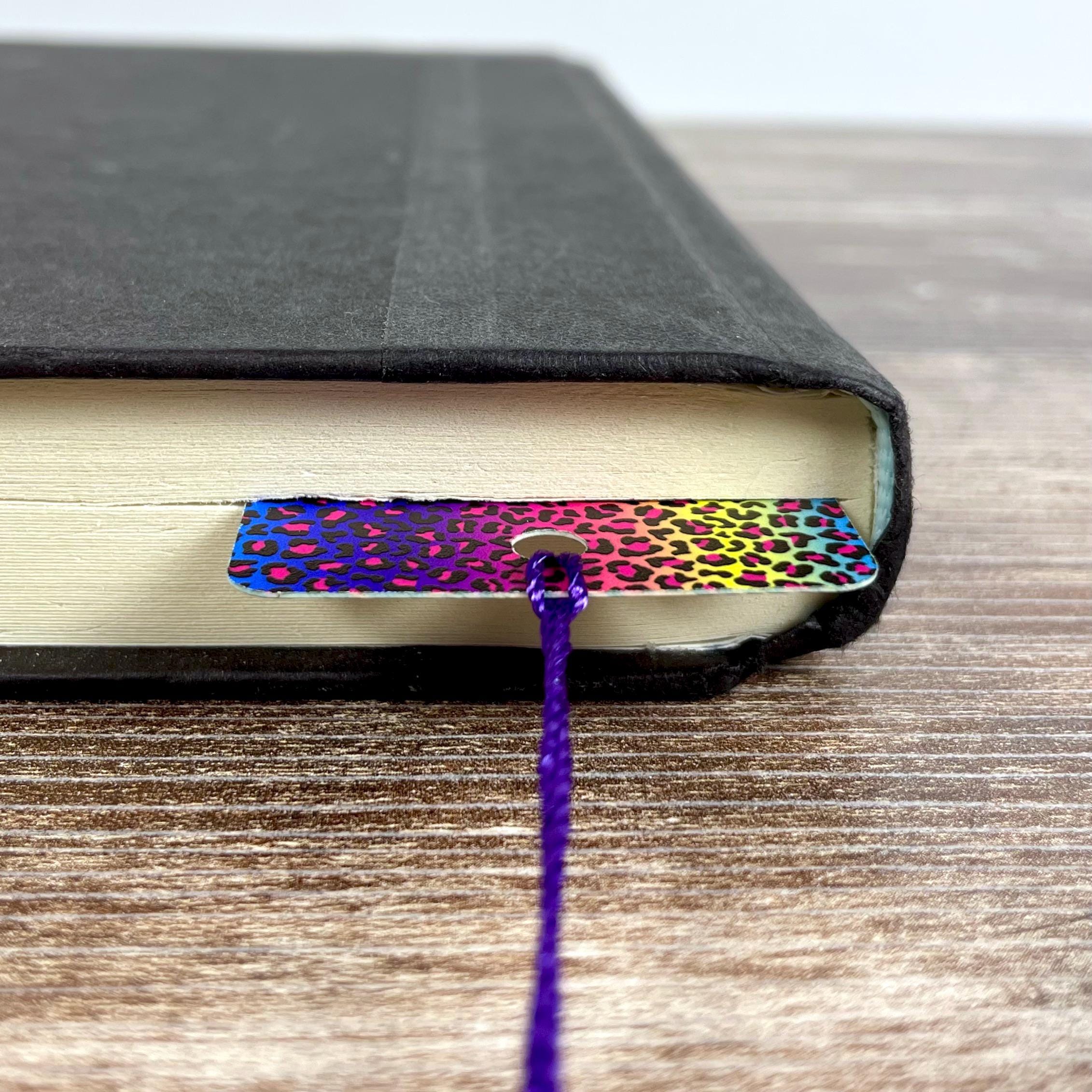 Rainbow Leopard Print Bookmark | Book Lover Gift | Colorful Bookmark | Teacher Gift | Animal Print Bookmark