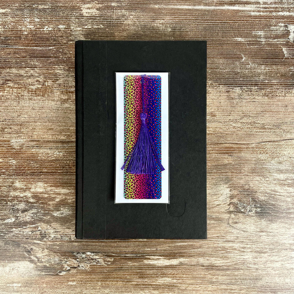 Rainbow Leopard Print Bookmark | Book Lover Gift | Colorful Bookmark | Teacher Gift | Animal Print Bookmark