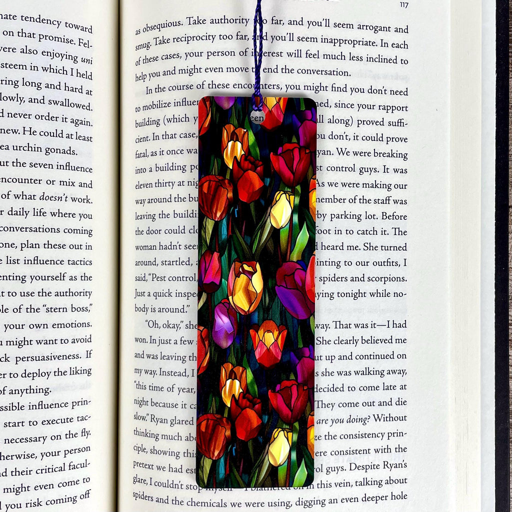 Tulip Floral Bookmark for Teacher Gift Basket or Bookish Gift for Mother's Day and Flower Lovers