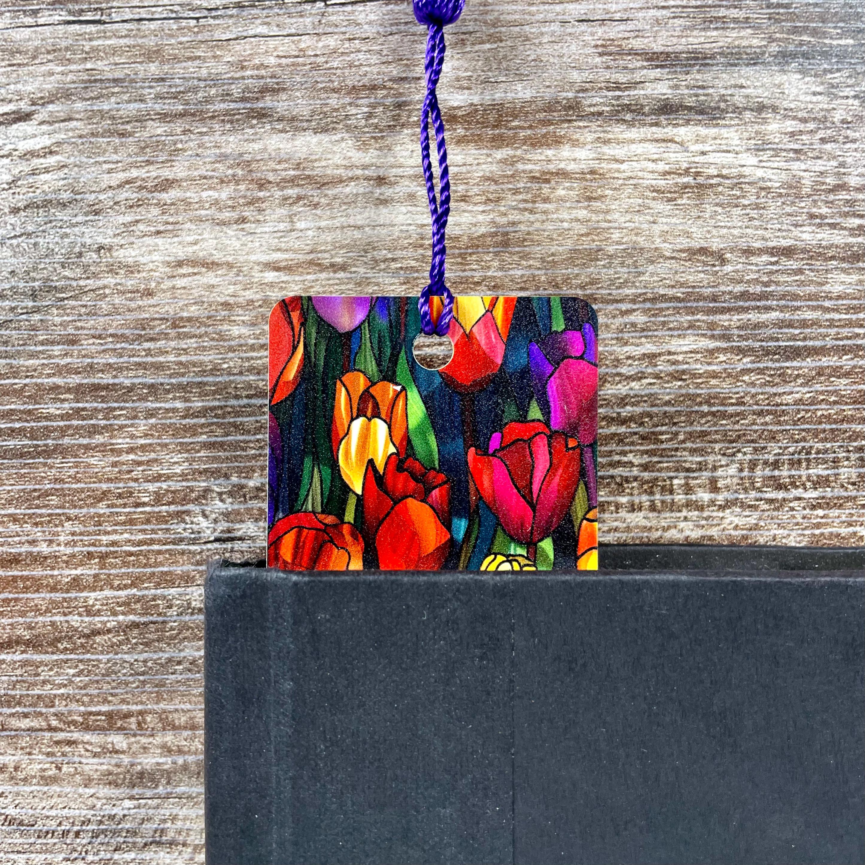 Tulip Floral Bookmark for Teacher Gift Basket or Bookish Gift for Mother's Day and Flower Lovers