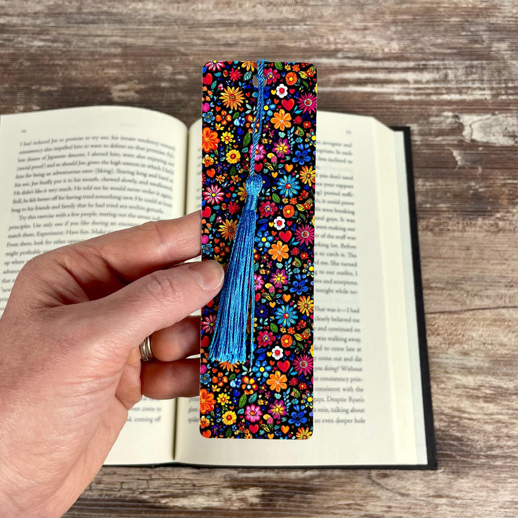 Retro Floral Bookmark Makes a Colorful Teacher Gift or Bookish Birthday Gift for Flower Lovers and Readers