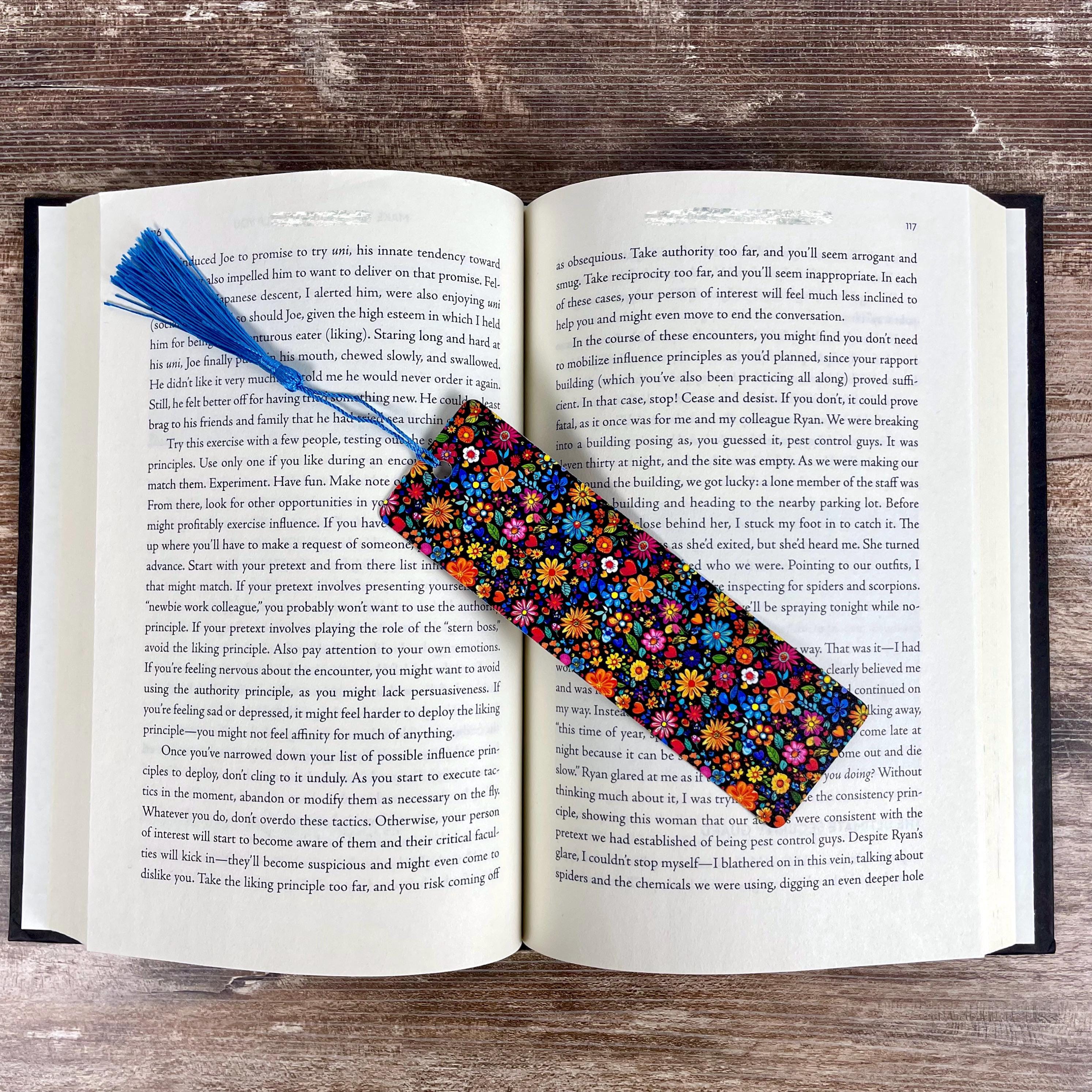 Retro Floral Bookmark Makes a Colorful Teacher Gift or Bookish Birthday Gift for Flower Lovers and Readers