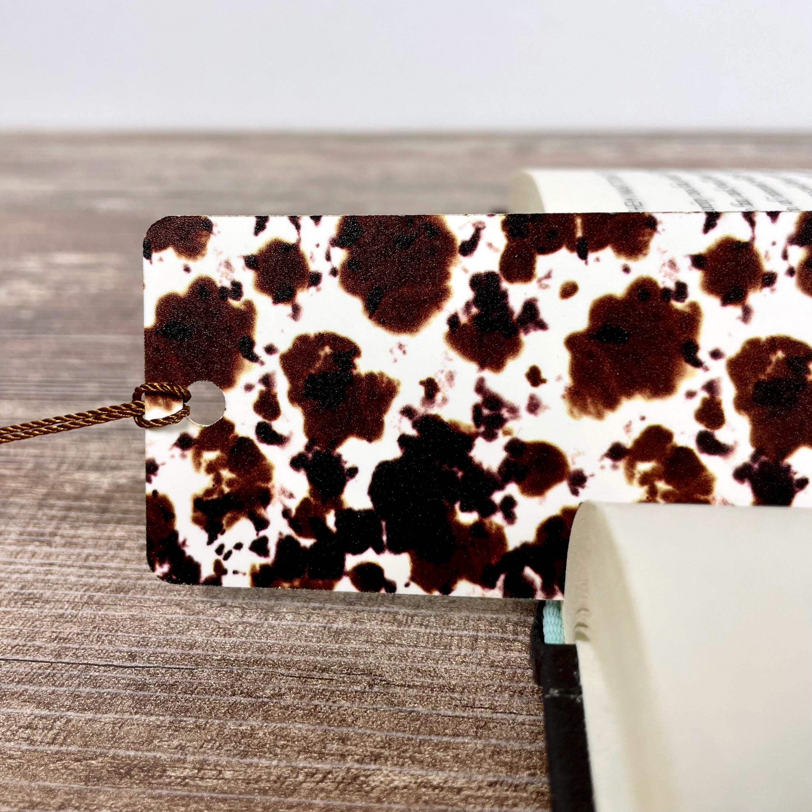 Brown Cow Print Bookmark Makes a Western Teacher Gift or Stocking Stuffer for Country Girls and Book Lovers