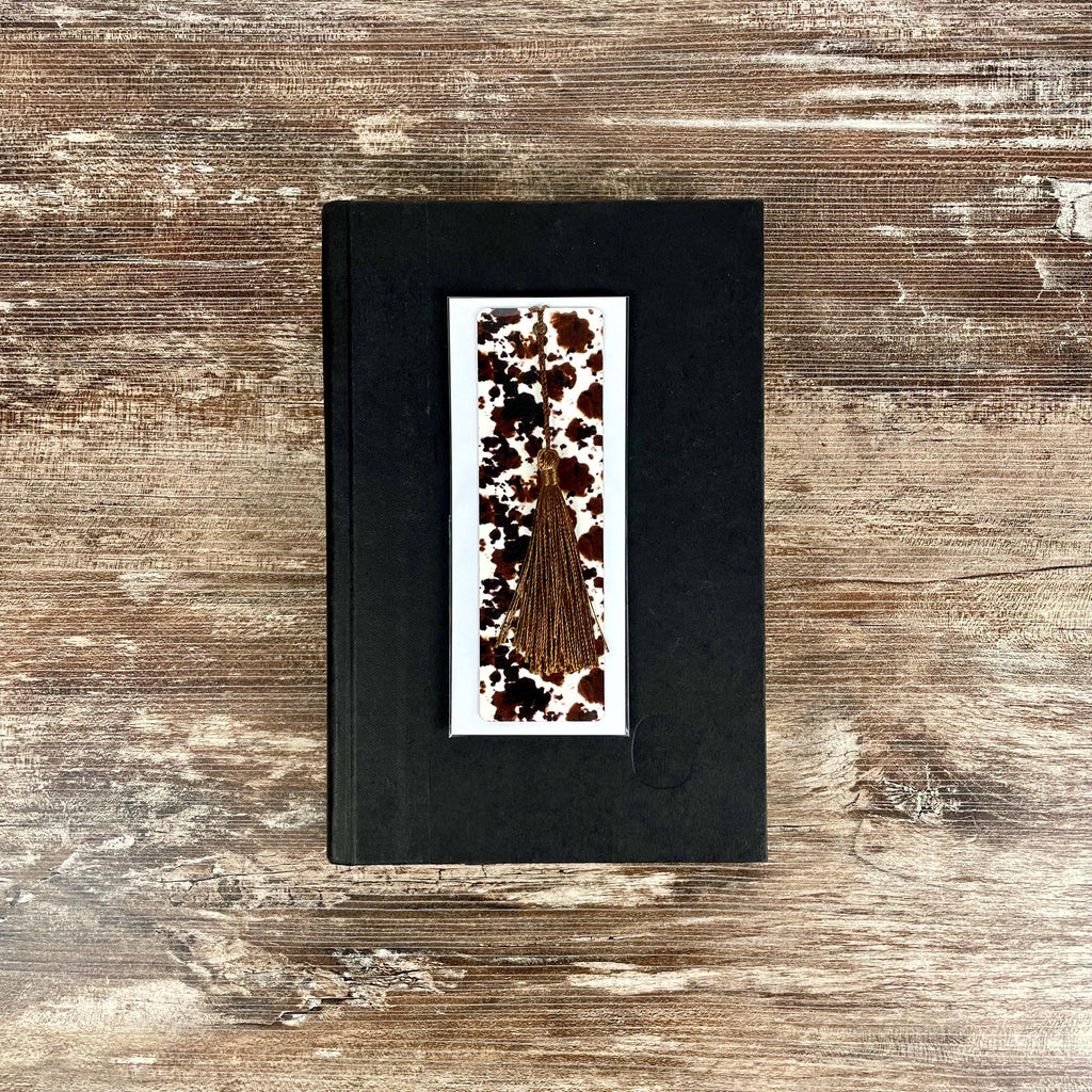 Brown Cow Print Bookmark Makes a Western Teacher Gift or Stocking Stuffer for Country Girls and Book Lovers
