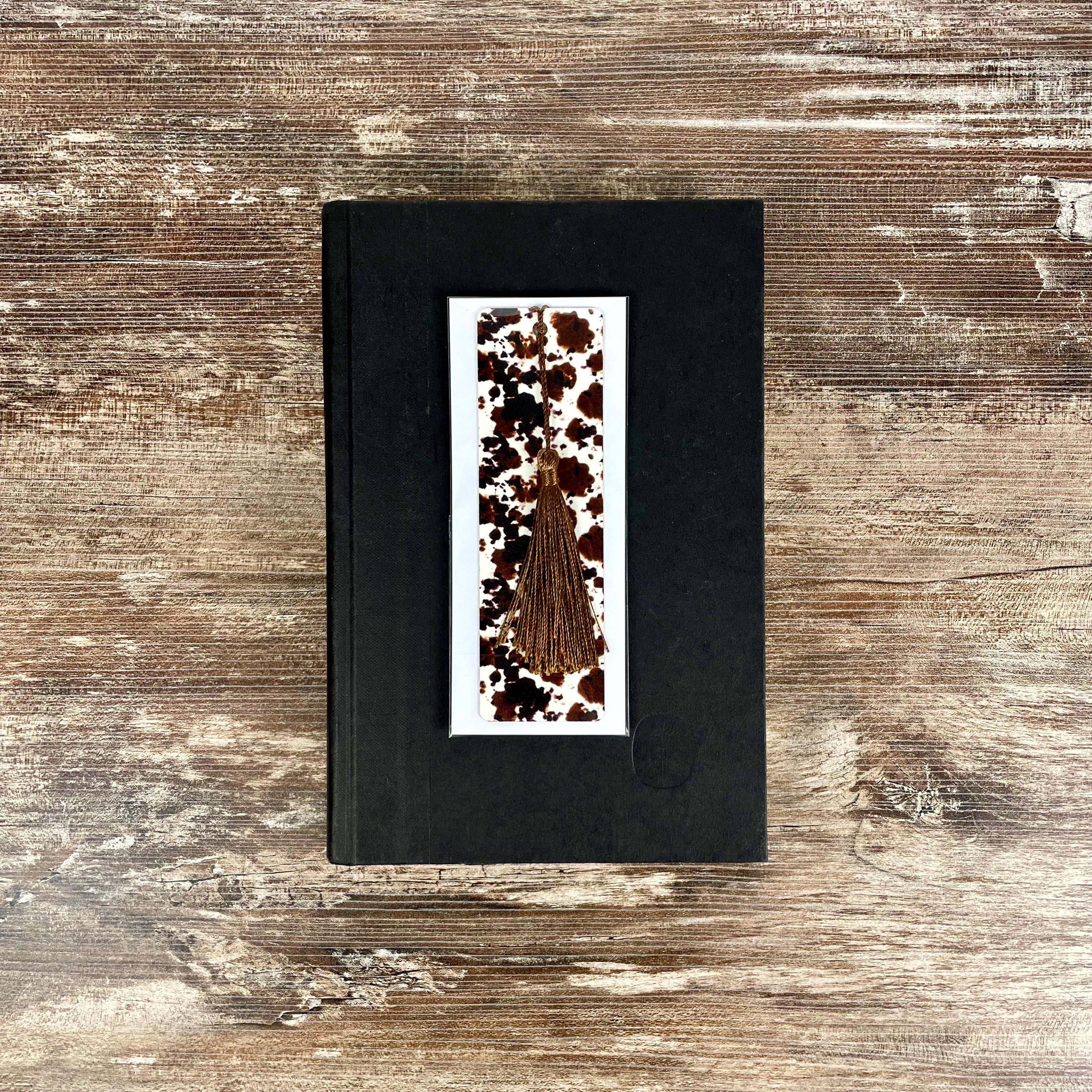 Brown Cow Print Bookmark Makes a Western Teacher Gift or Stocking Stuffer for Country Girls and Book Lovers